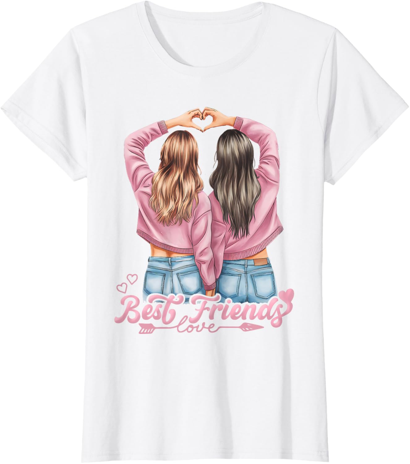 Best Friends Valentine's Day T-Shirt for Teenage Girls - Cute Friendship Tee - 1
