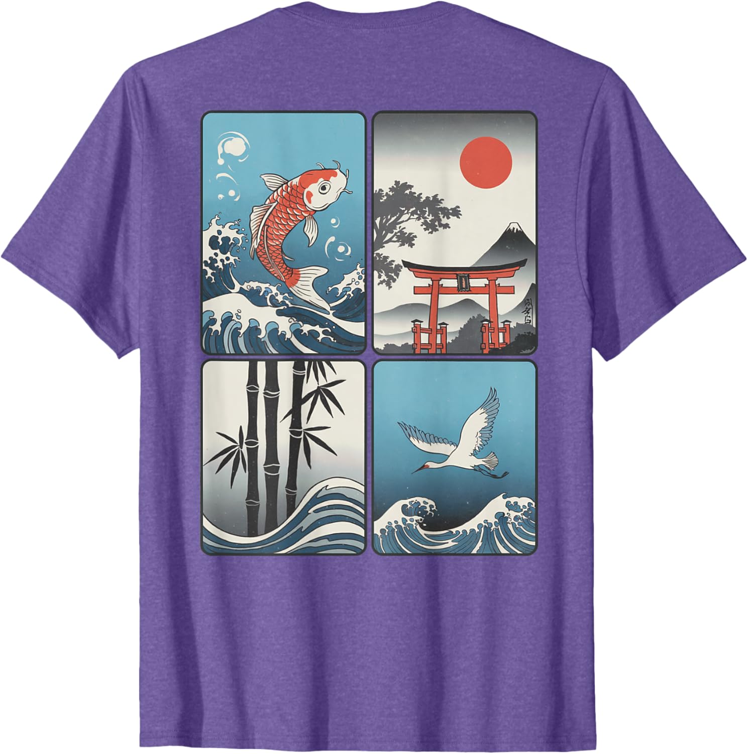 Japanese Koi Fish Great Wave Kanagawa T-Shirt with Kanji Design - 9
