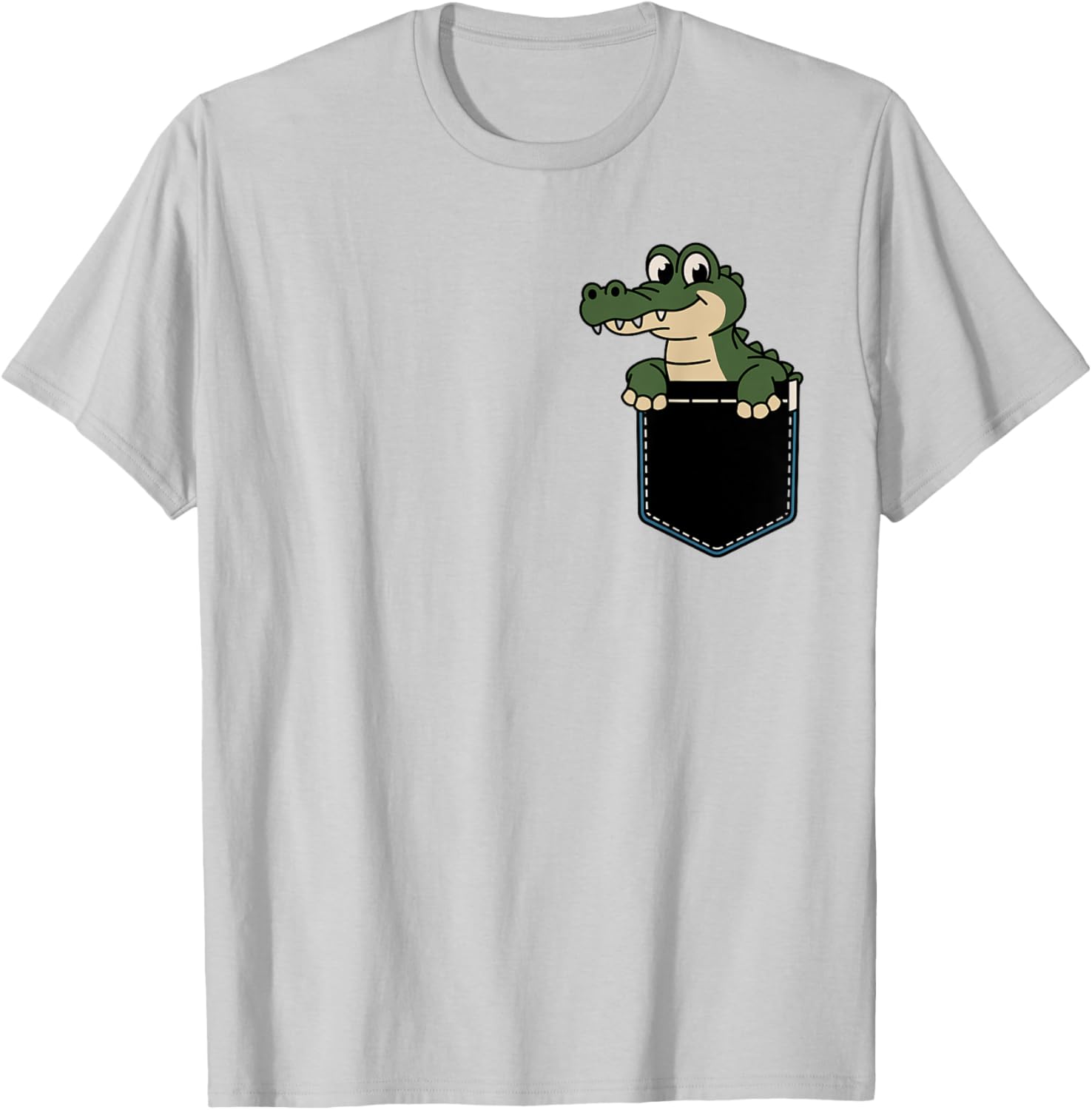 Funny Crocodile Pocket T-Shirt for Men and Women – Cute Animal Design - 15