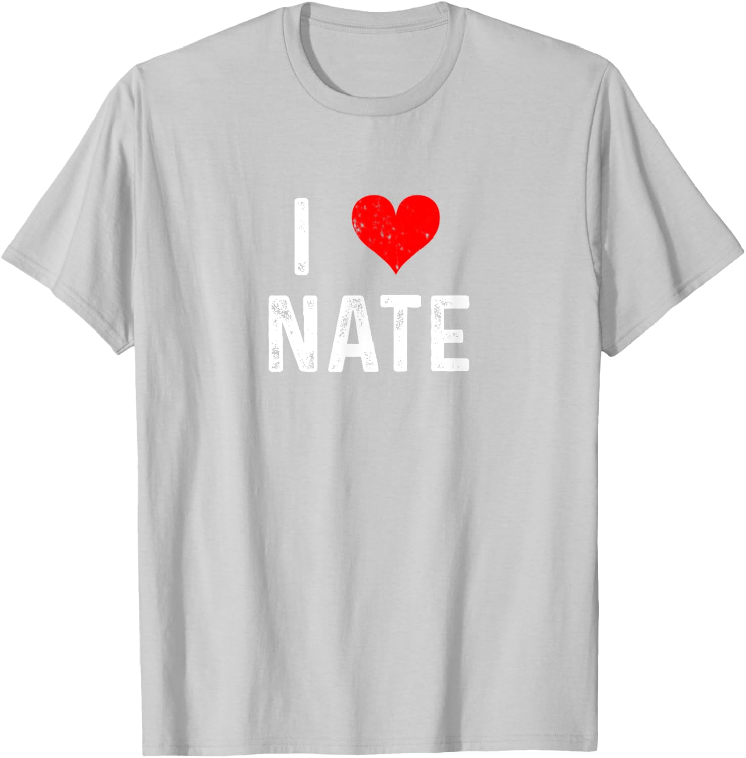 I Love Nate Distressed Heart T-Shirt for Casual Style Lovers - 5