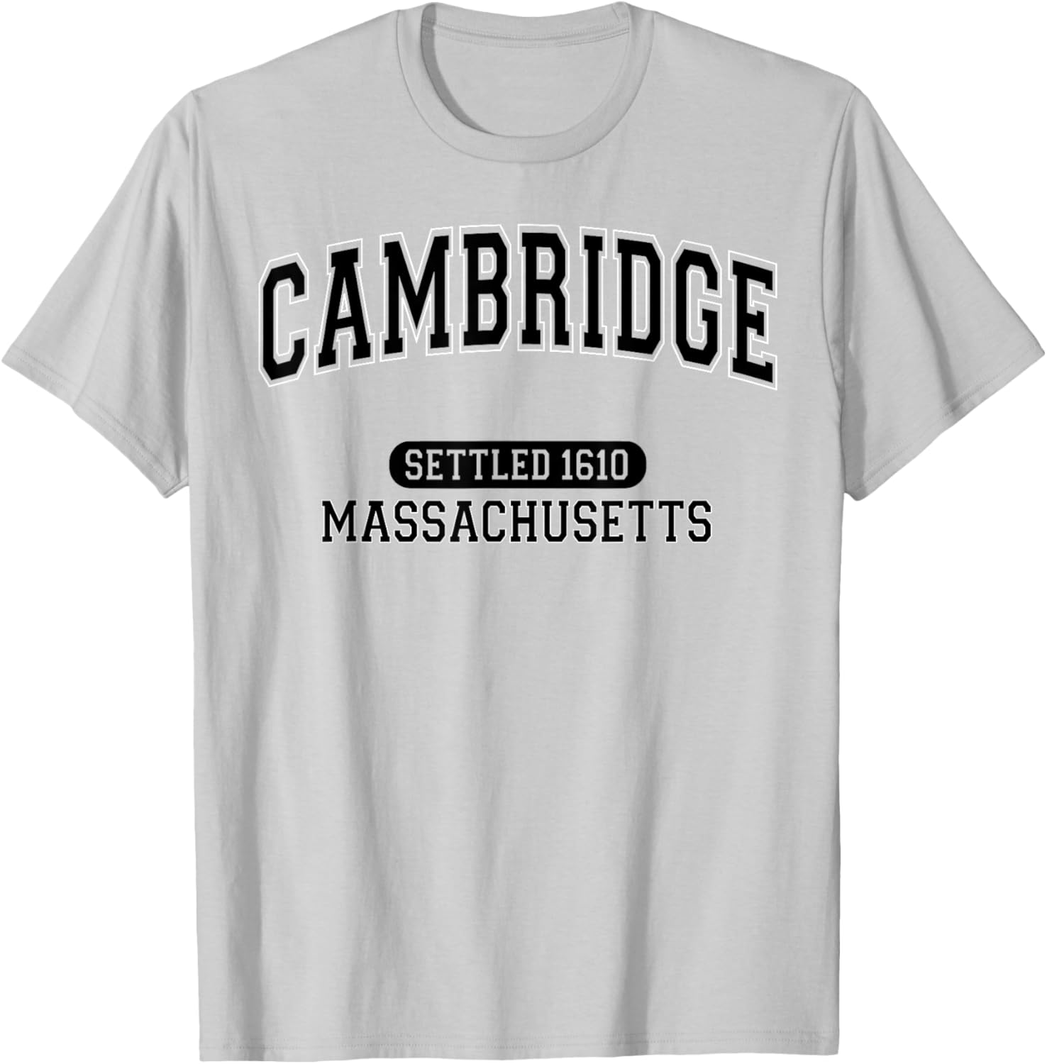 Vintage Arched Black T-Shirt Celebrating Cambridge Massachusetts 1610 - 12