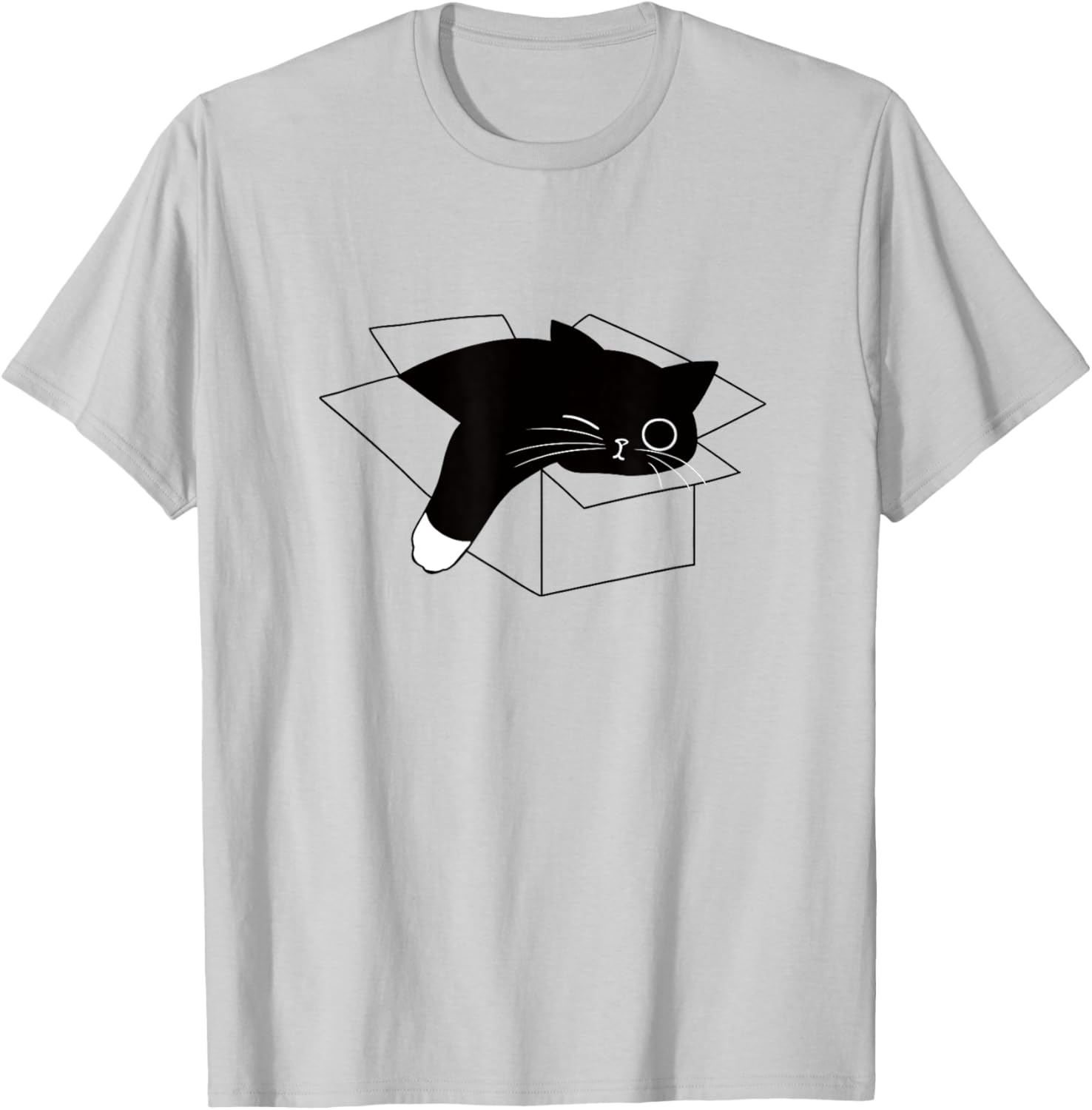 Cute Lazy Black Cat Half Asleep T-Shirt for Men, Women, and Kids - 14