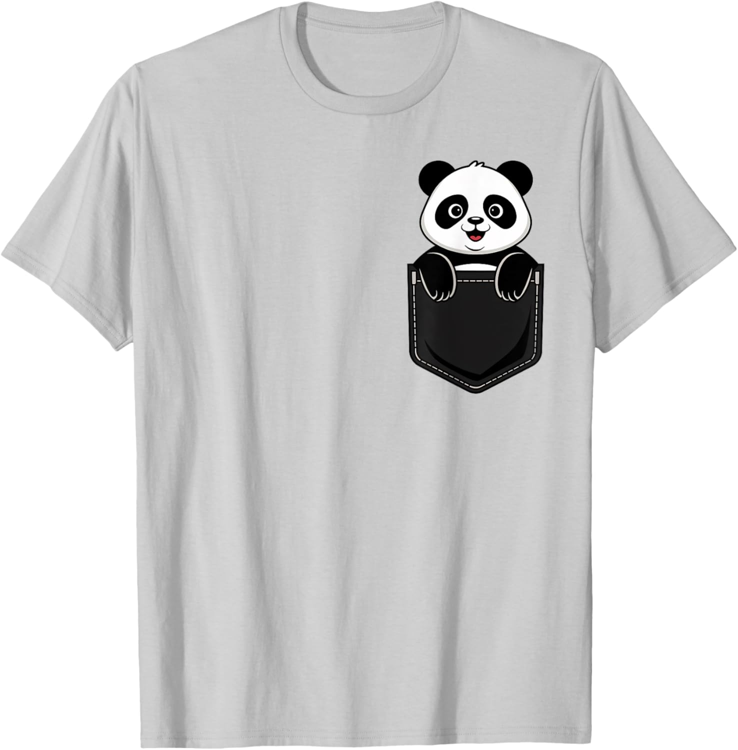 Cute Funny Panda T-Shirt for Men and Women Pocket Animal Design - 8