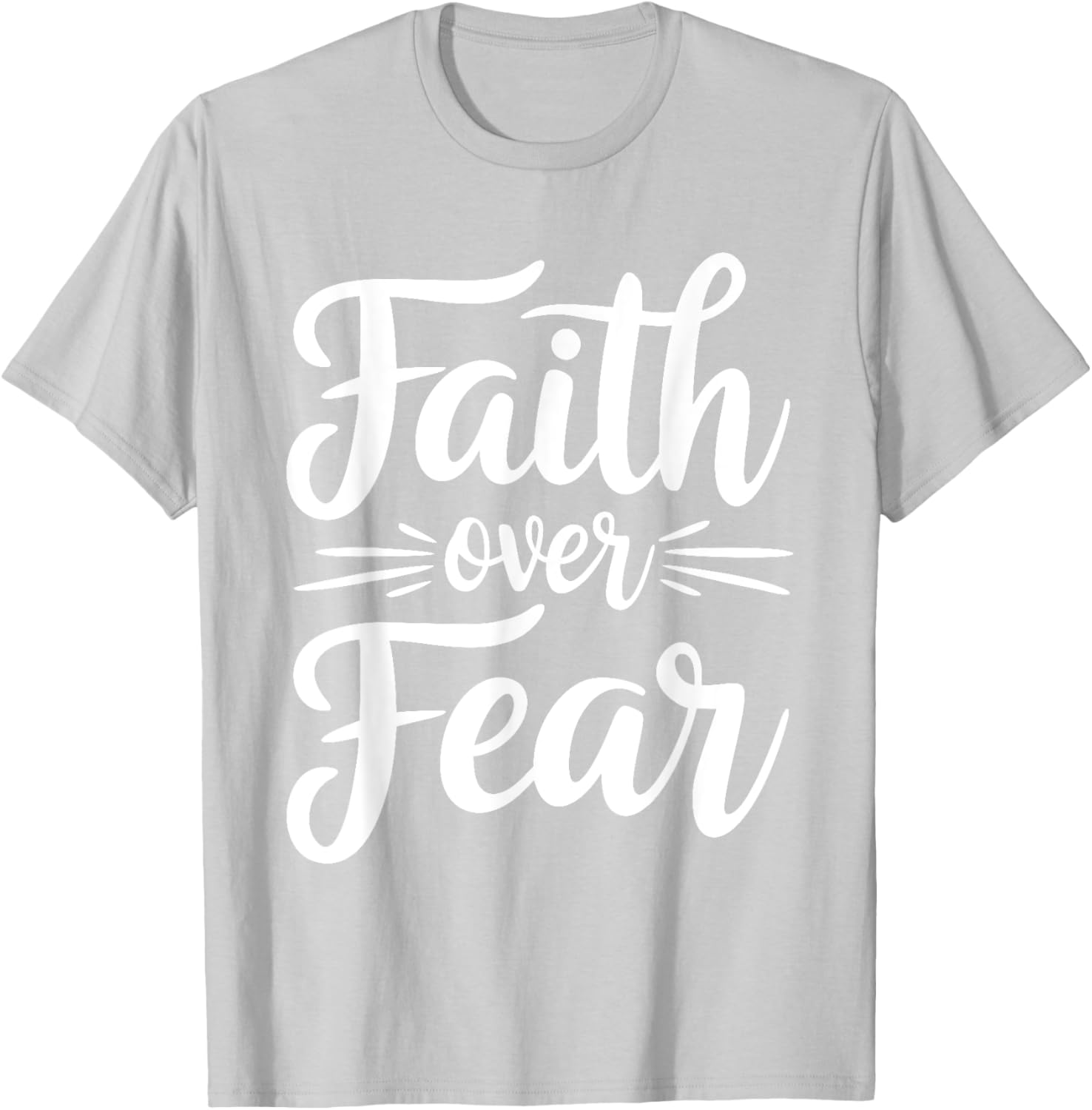 Faith Over Fear Inspirational Black T-Shirt for Adults - Short Sleeve - 10