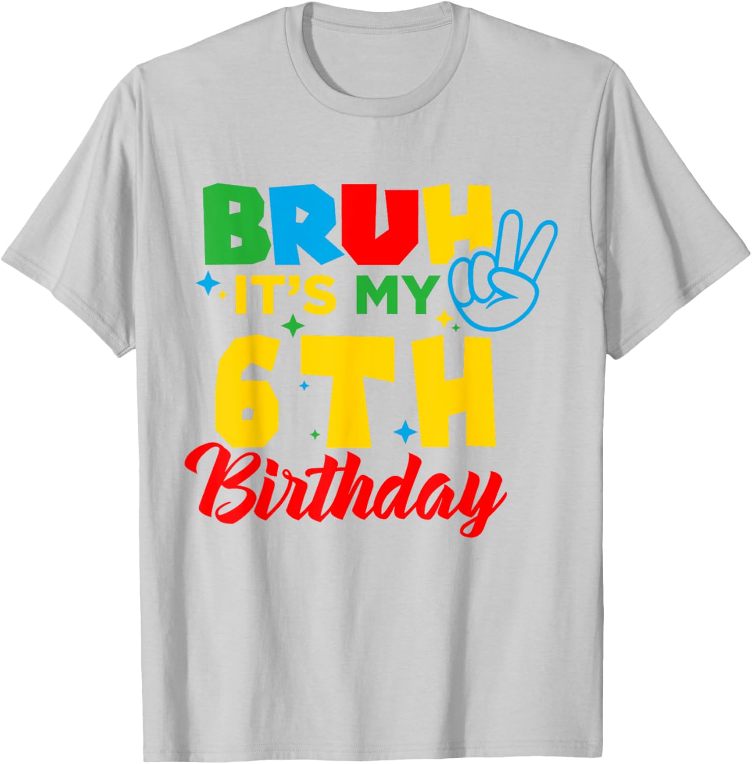 Bruh I'm 6 Gamer Bro T-Shirt for Fun 6th Birthday Celebration - 11