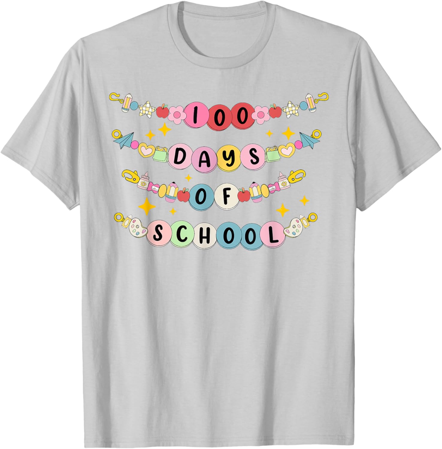 Happy 100 Days of School Bracelet and T-Shirt for Students and Teachers - 21