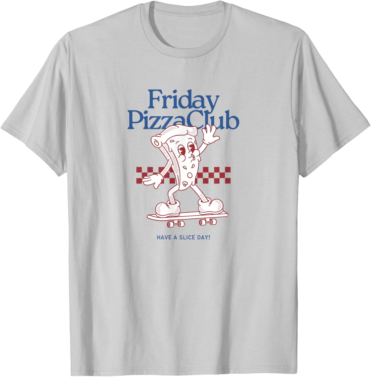 Funny Friday Pizza Club Retro Skateboard Pizza Slice T-Shirt for Fun Lovers - 2