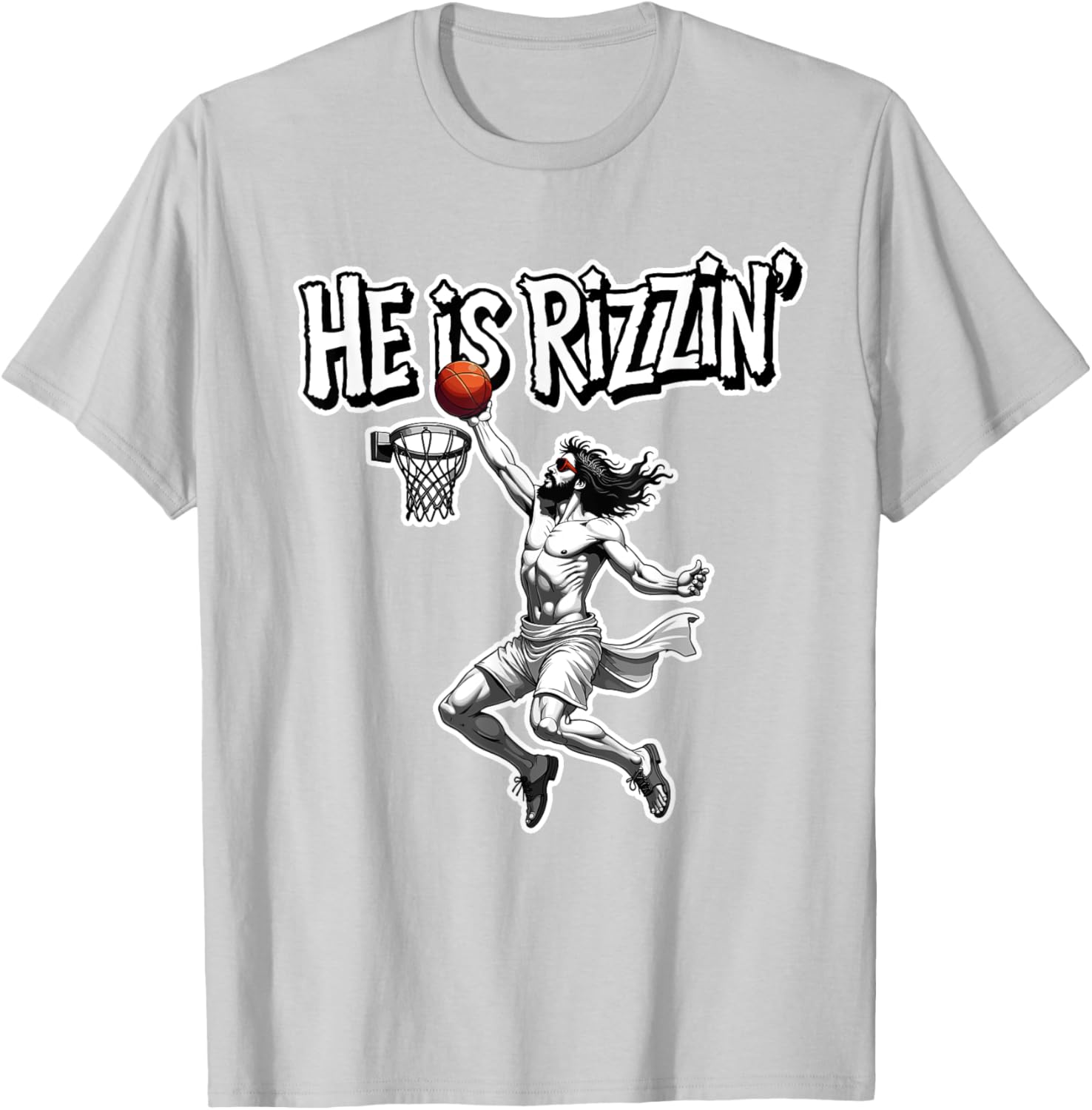 Funny Jesus Basketball Meme T-Shirt for Rizzin Fans - Unique Gift Idea - 28