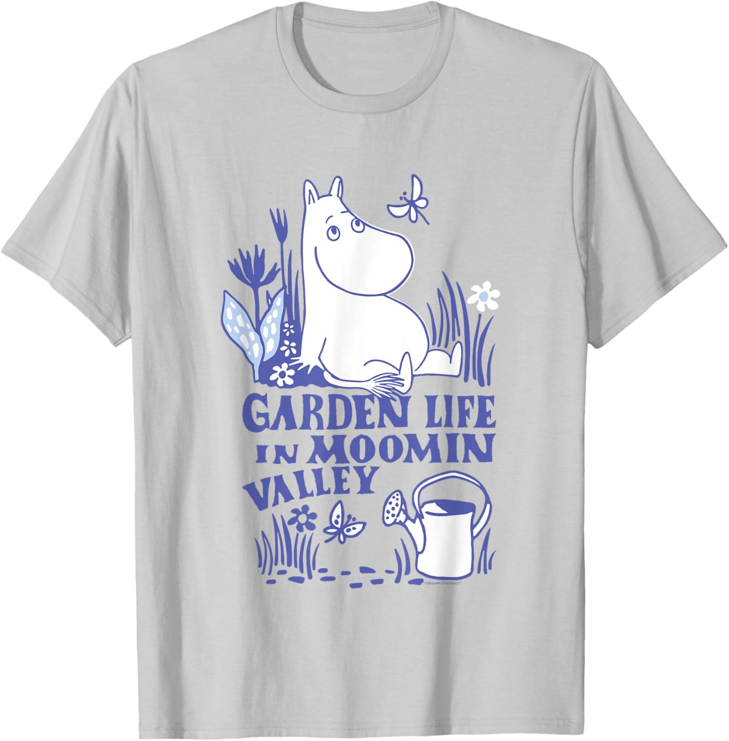 Moomin Garden Life Blue Print T-Shirt for Nature Lovers and Fans - 2