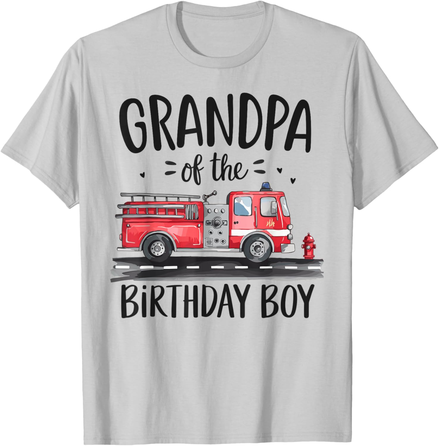 Grandpa of the Birthday Boy Fire Truck Firefighter T-Shirt for Opa - 8