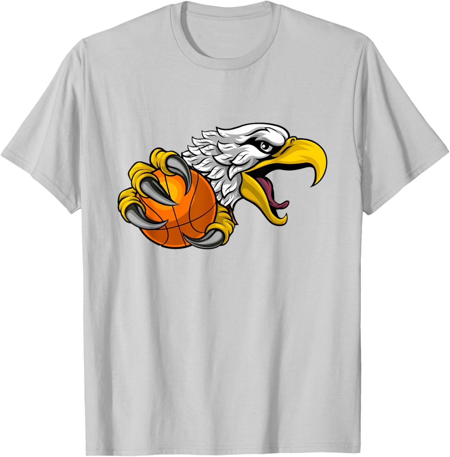 Eagle Hawk Basketball Cartoon Character T-Shirt for Fun Sports Fans - 1