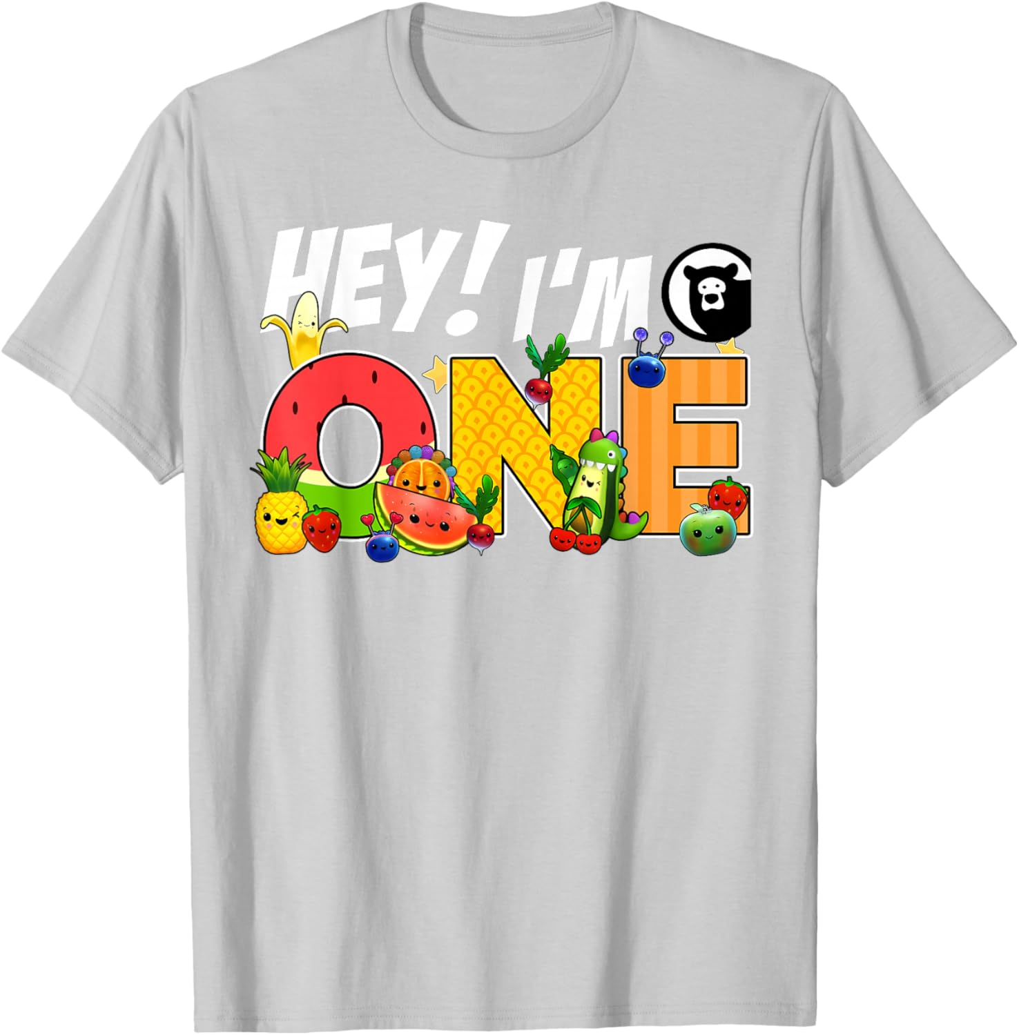 Funny Hey I'm One Birthday Boy T-Shirt for Kids with Cute Fruit Design - 29