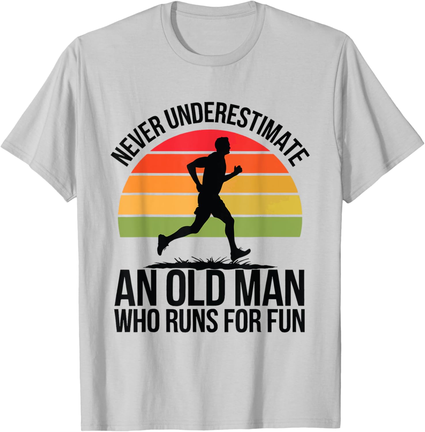 Funny Old Man Running T-Shirt for Senior Fitness Lovers and Runners - 14