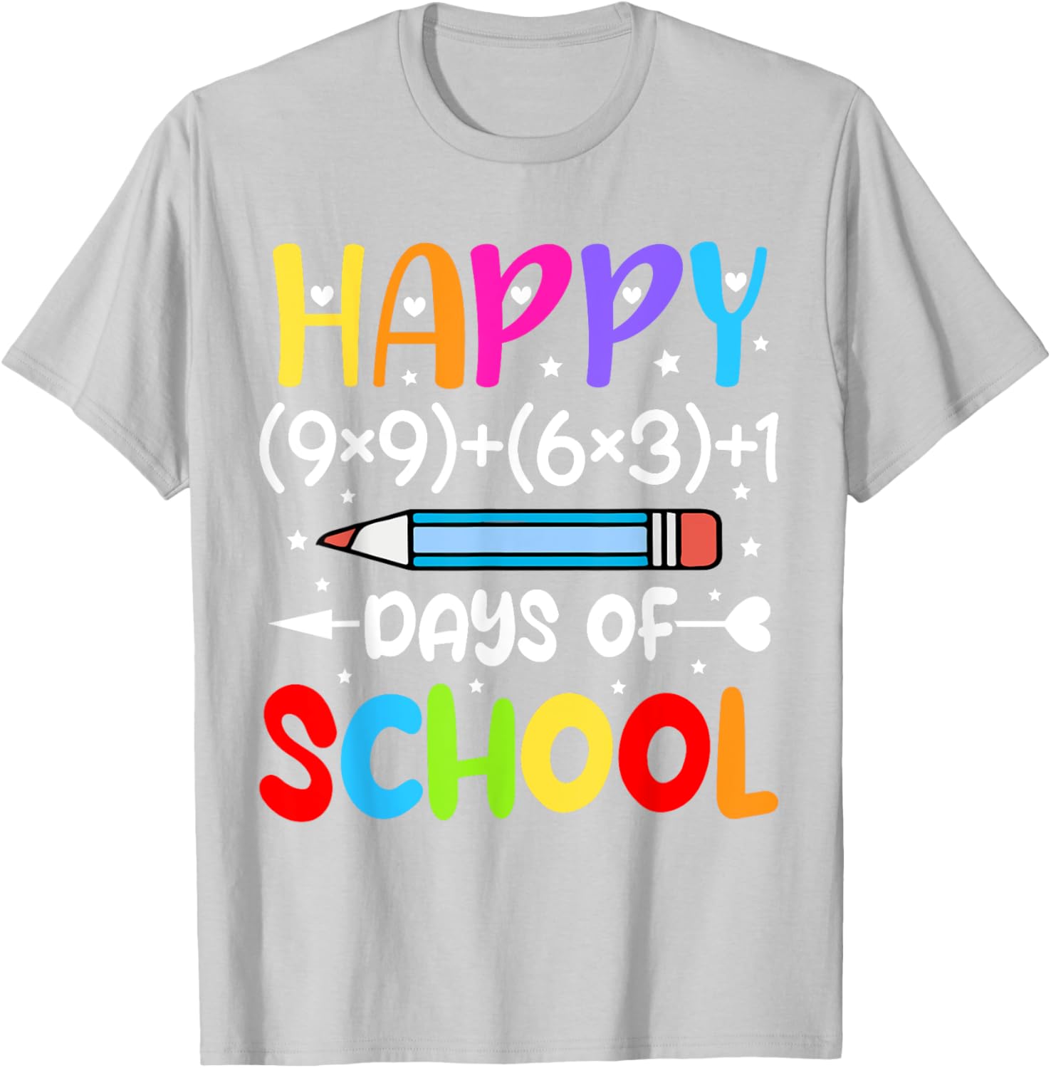 Happy 100th Day of School T-Shirt for Kids Fun Math Teacher Gift - 11