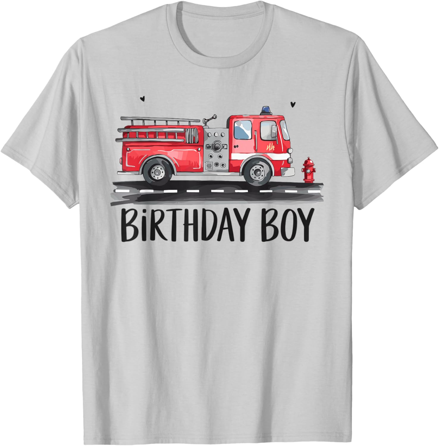 Fire Truck Firefighter Birthday T-Shirt for Boys Family Party - 8