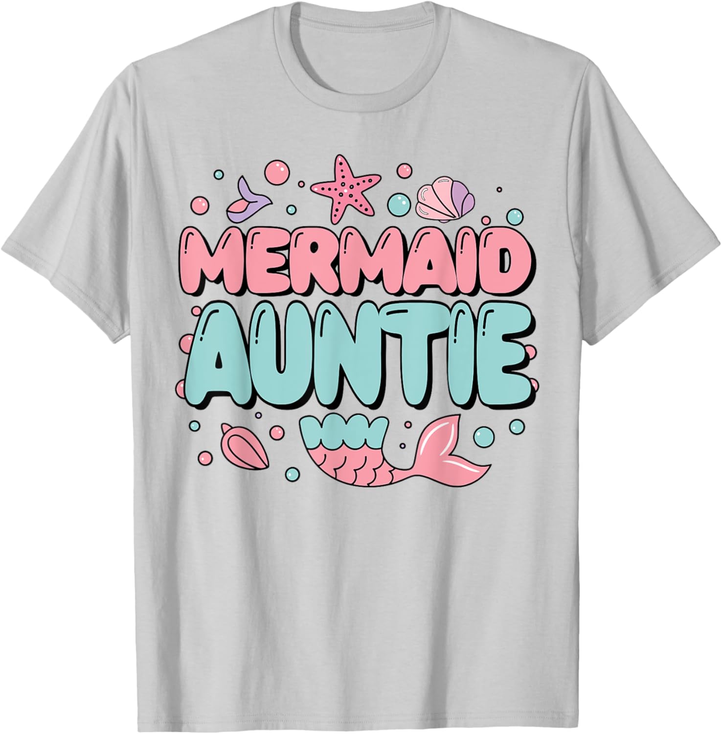 Auntie of The Birthday Mermaid Family Matching Party T-Shirt for Fun Celebrations - 19