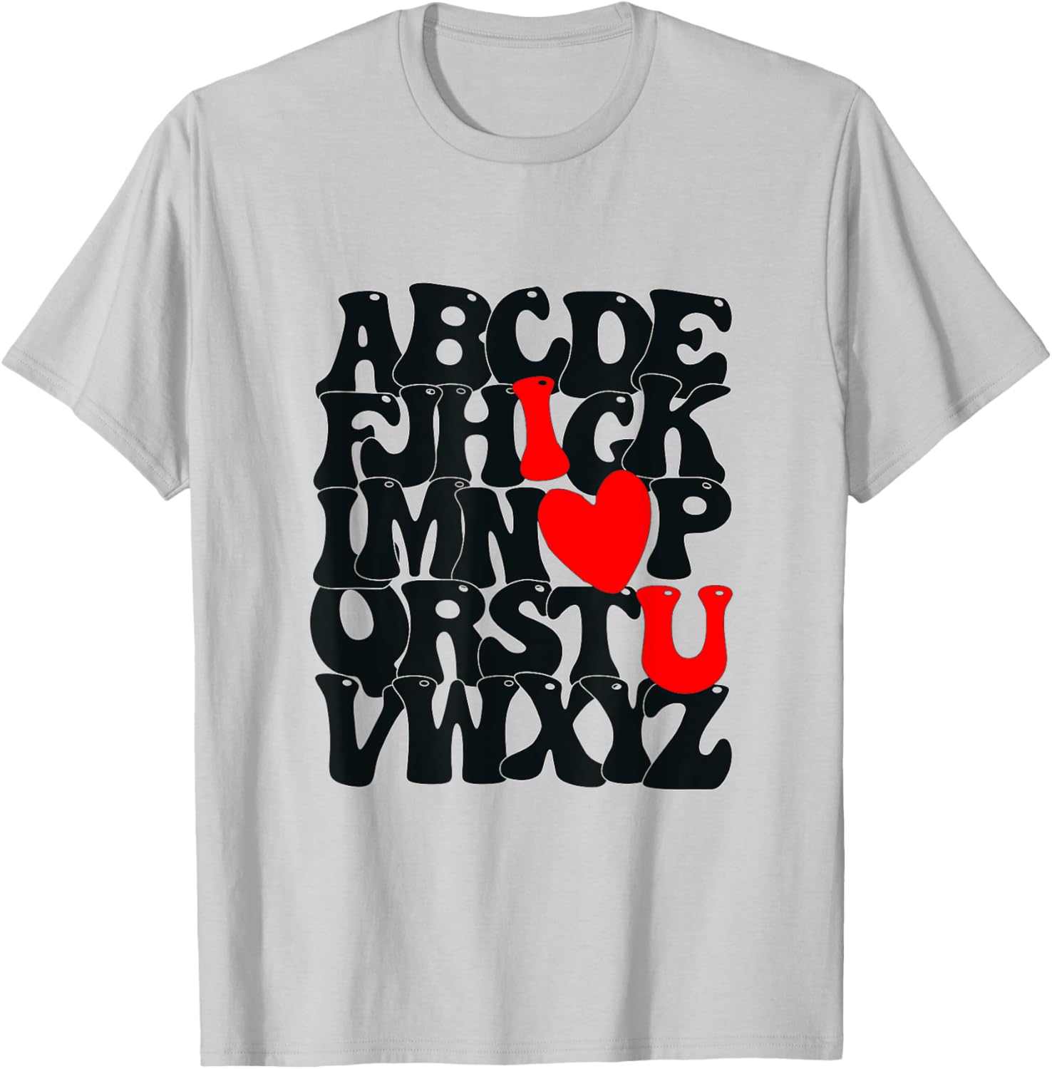 Cute Alphabet ABC I Love You Heart T-Shirt for Valentine's Day Gift - 4