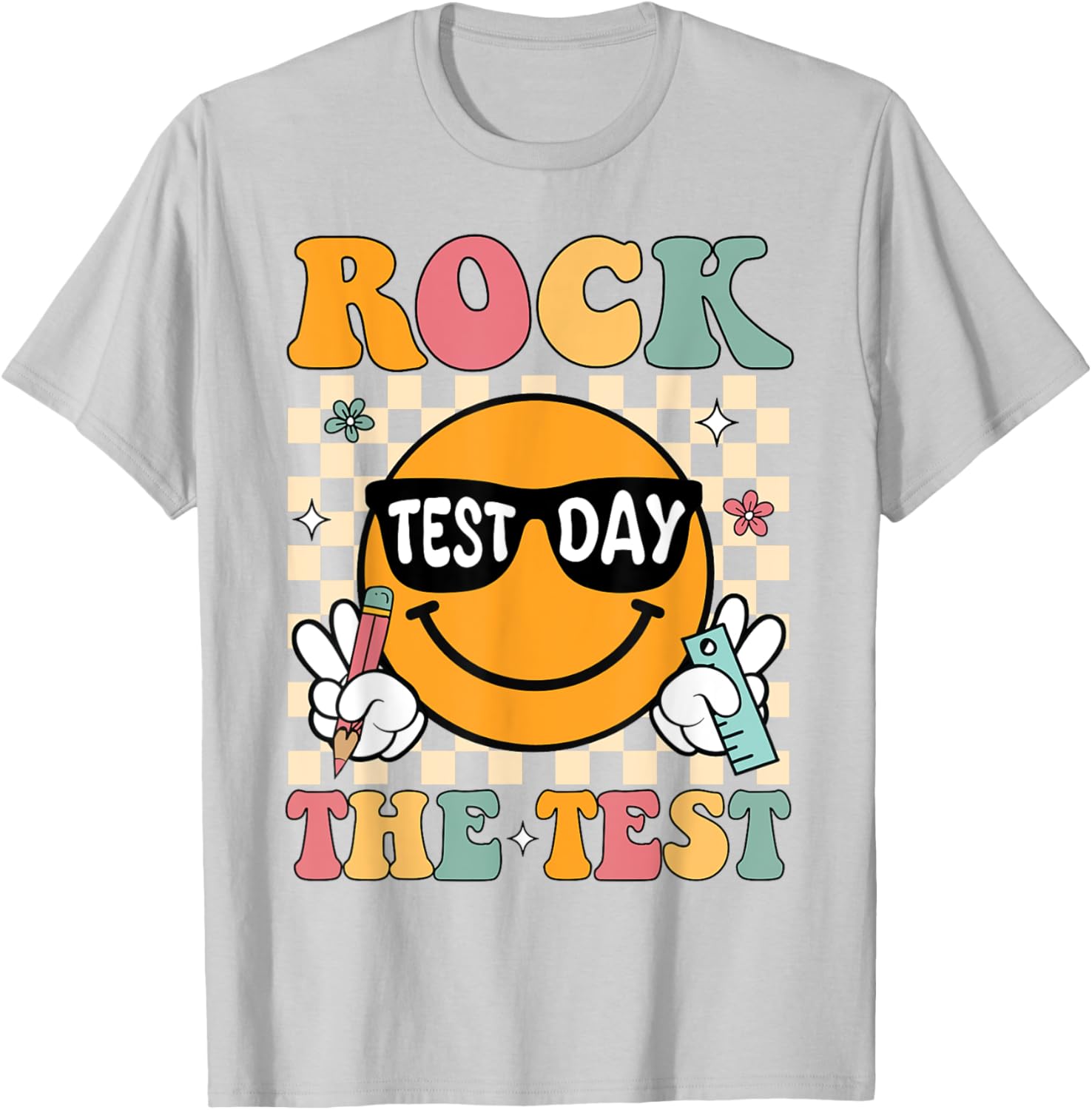 Test Day Rock The Test Teacher T-Shirt Motivational Gift for Educators - 26