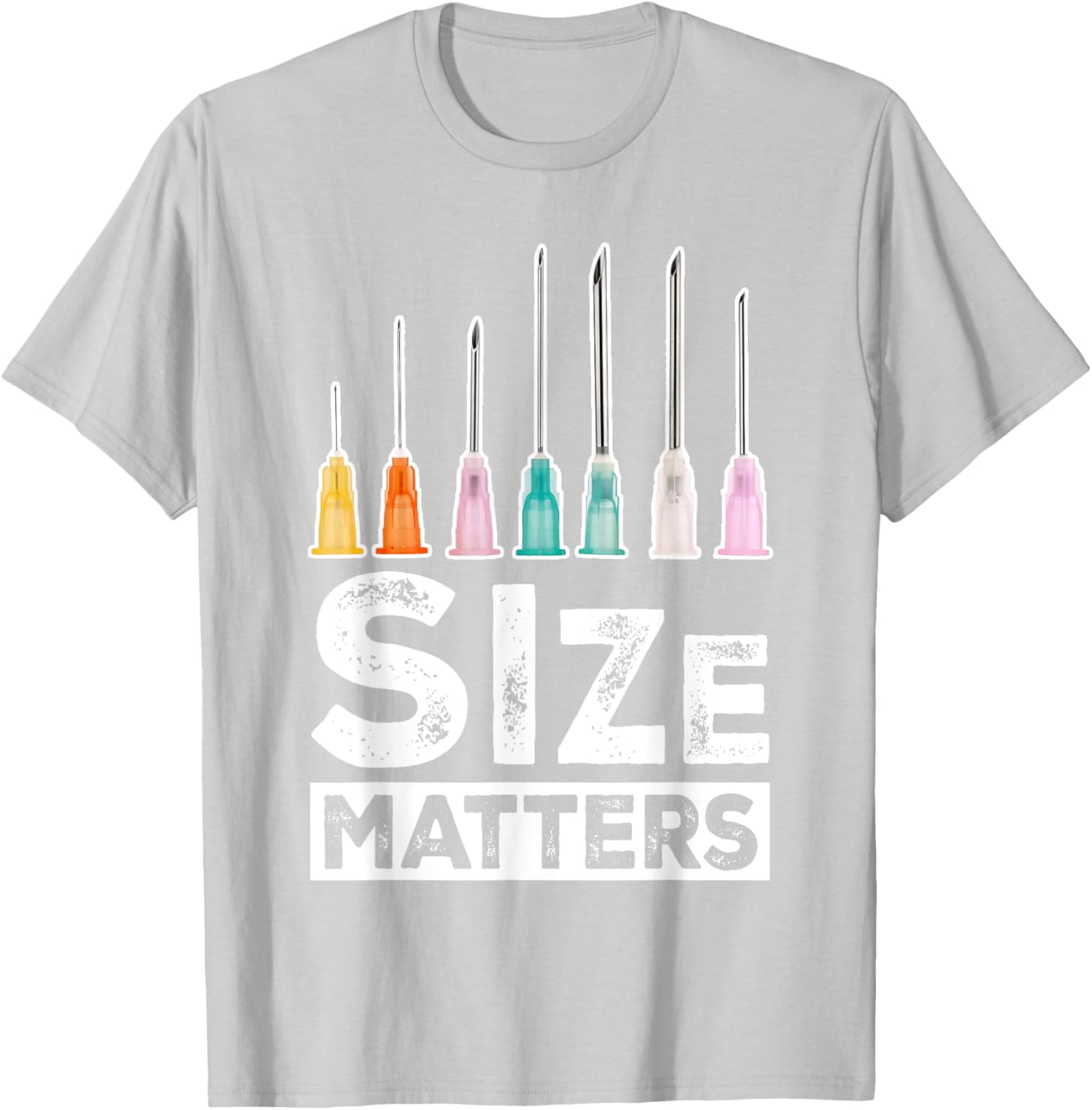 Size Matters Nurse Hypodermic Needle T-Shirt Fun Medical Apparel - 3