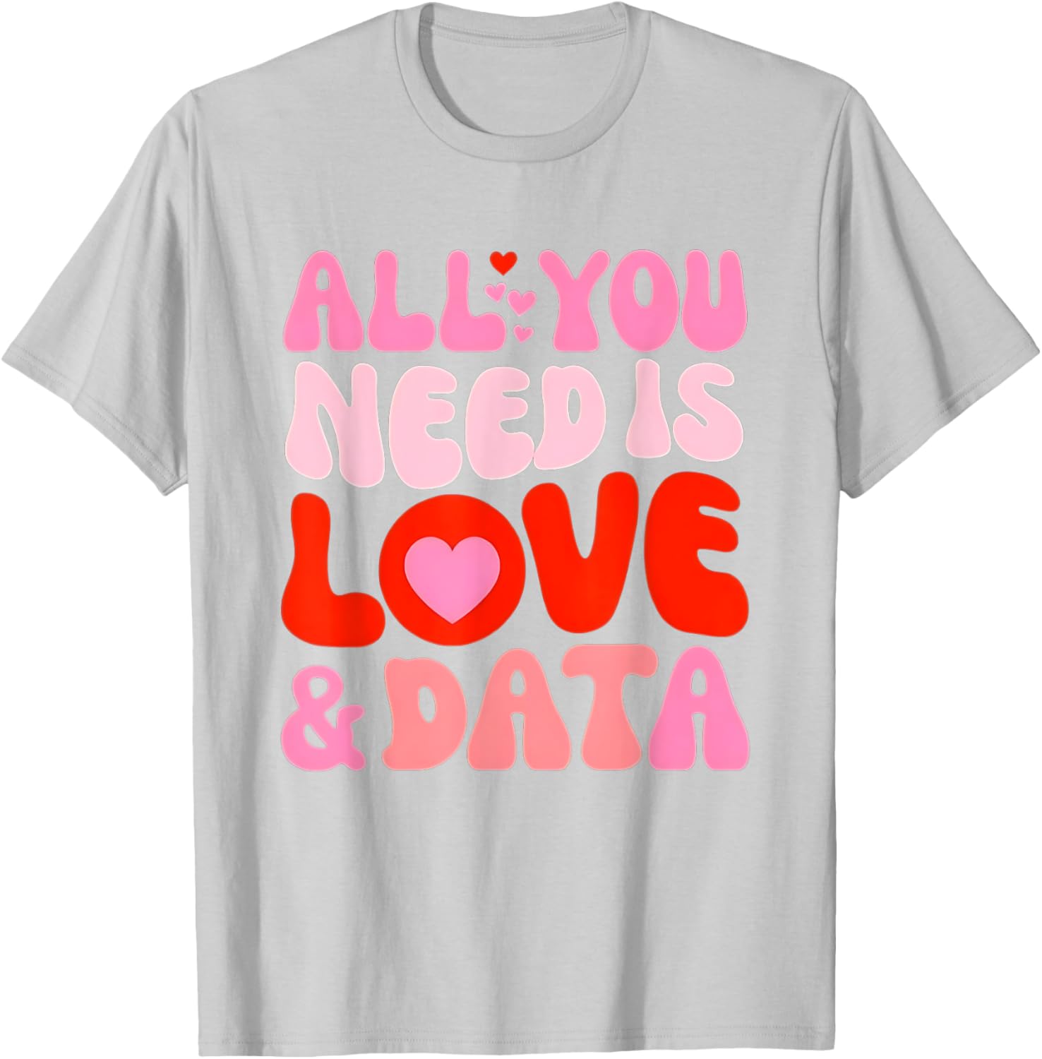 Retro Love and Data Teacher Valentine's Day T-Shirt for Educators - 23