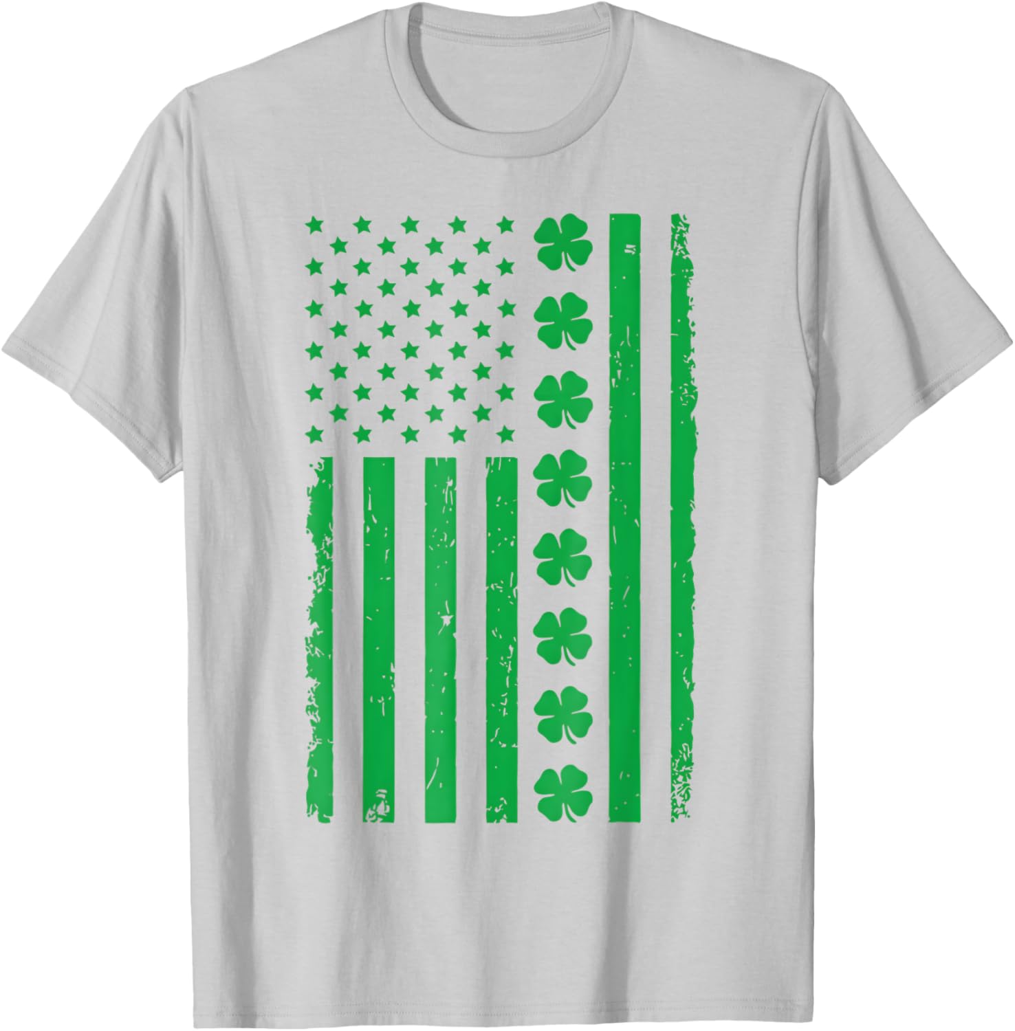 Stunning US American Flag T-Shirt with Shamrocks for St. Patrick's Day - 8