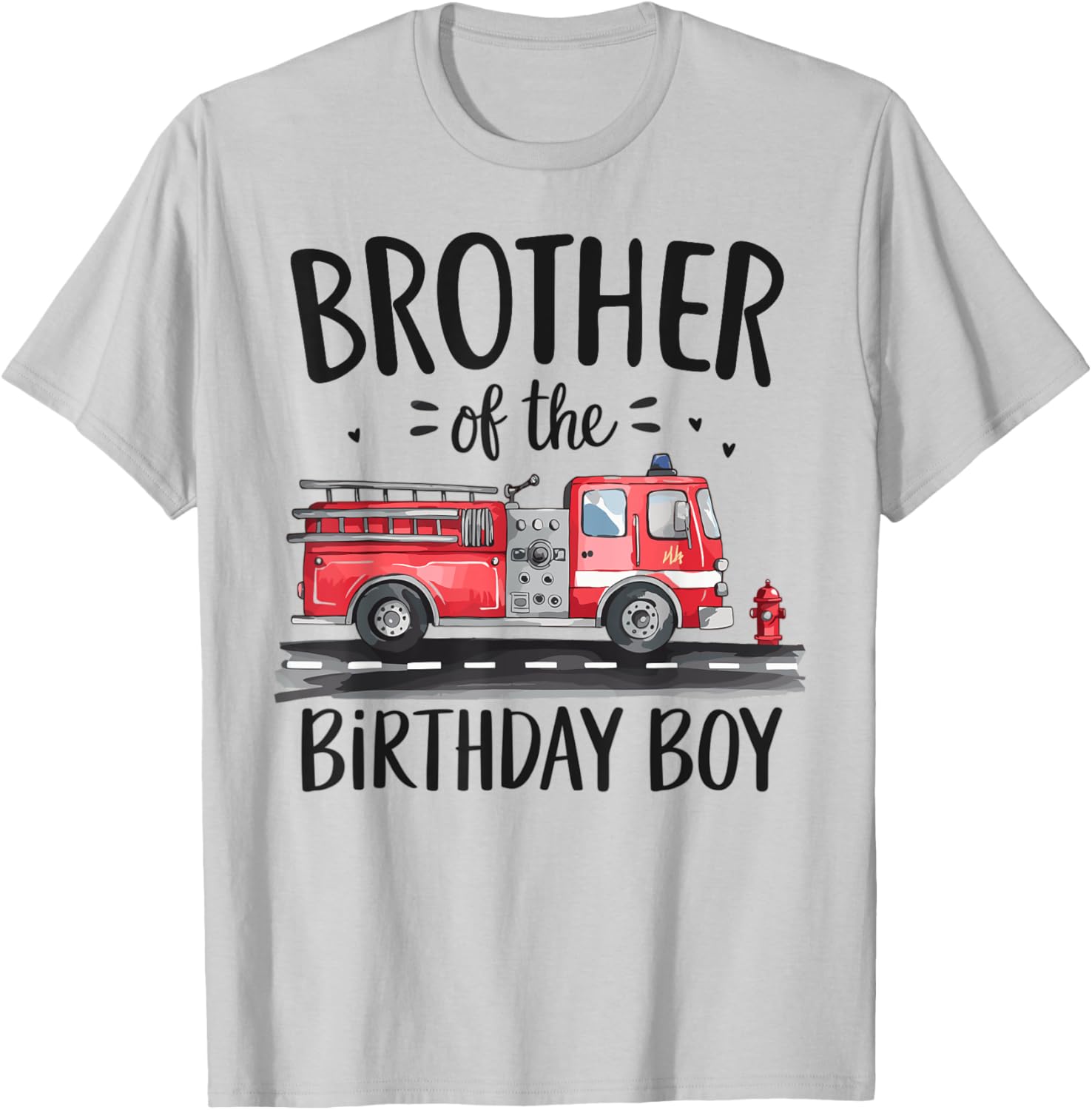 Brother of the Birthday Boy Fire Truck Firefighter T-Shirt for Boys - 4