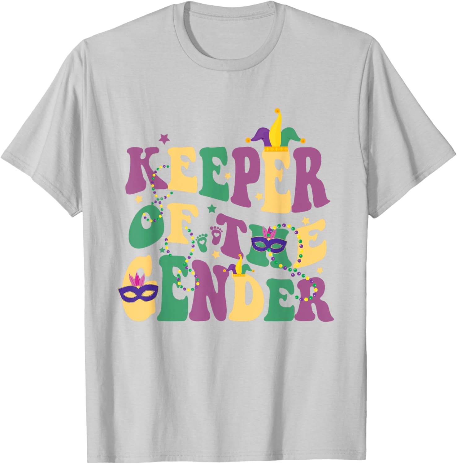 Keeper Of The Gender Reveal Mardi Gras Baby Shower T-Shirt for Fun Celebrations - 6