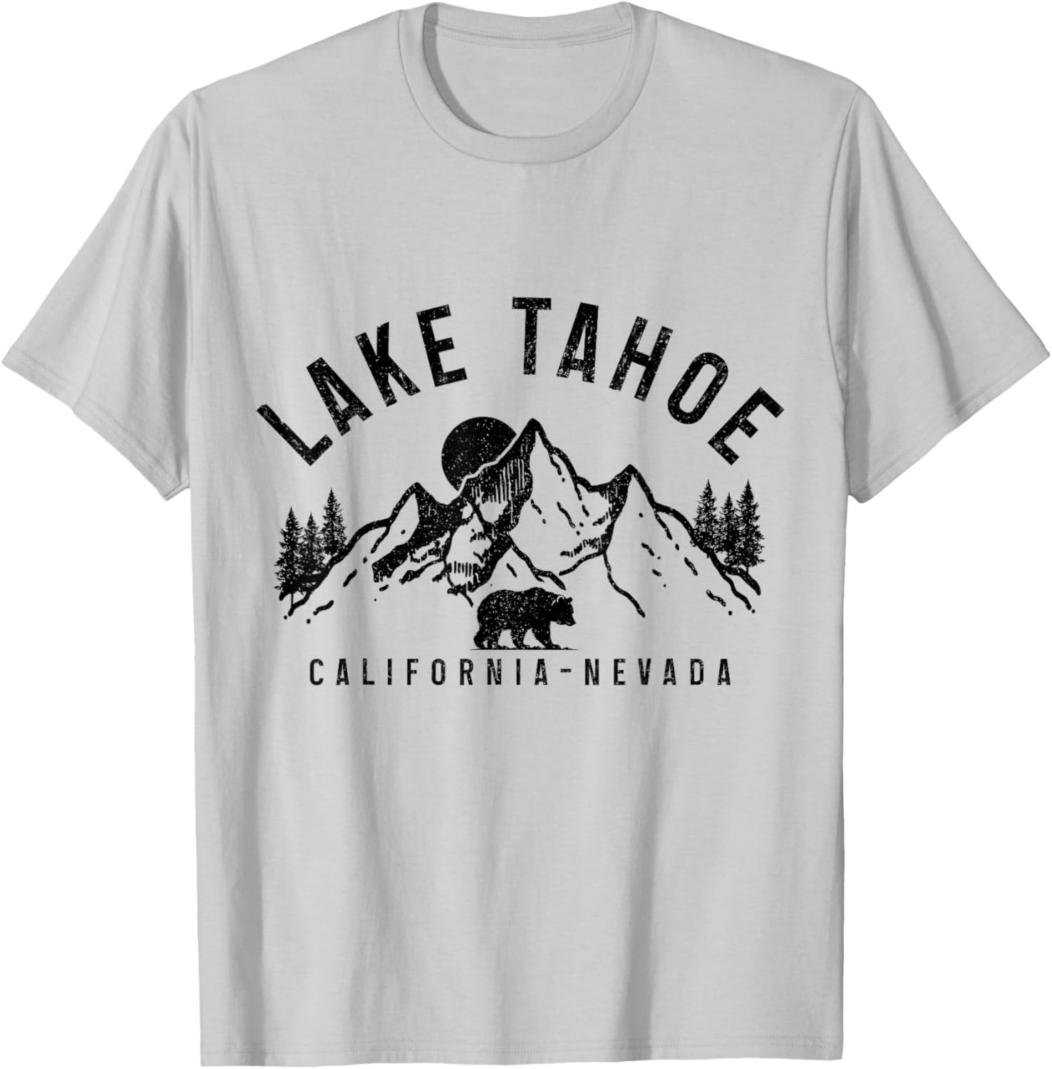 Vintage Bear Graphic T-Shirt Lake Tahoe Mountains Nature Lovers Apparel - 4
