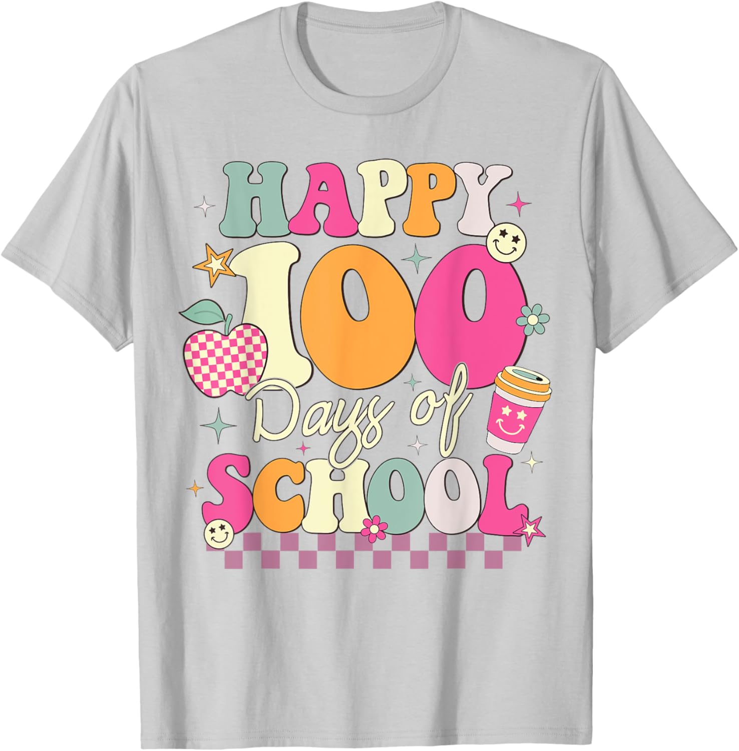 Happy 100th Day of School T-Shirt for Girls Fun Celebration Outfit - 1