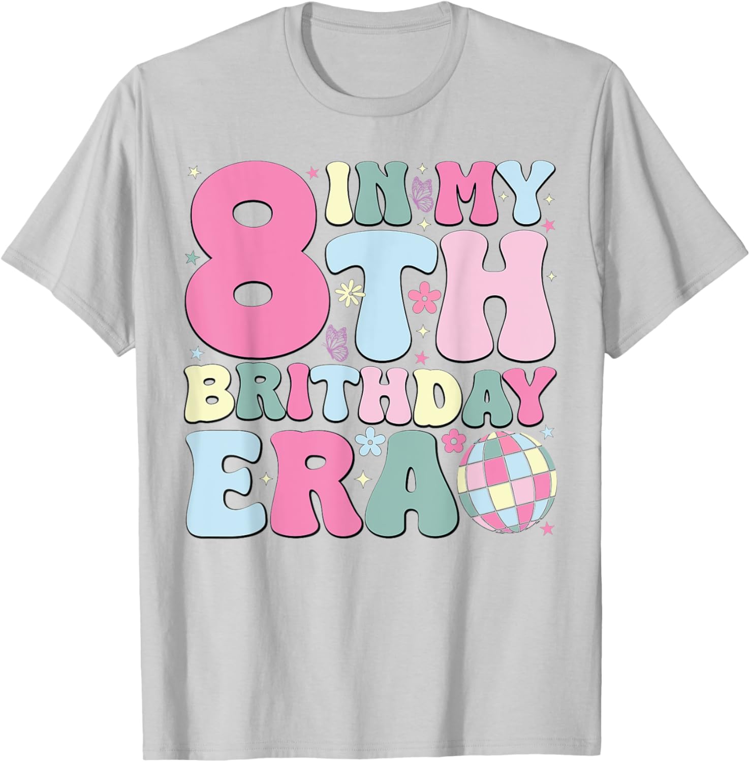 In My 8th Birthday Era Pink T-Shirt for 8 Year Old Birthday Girls - 9