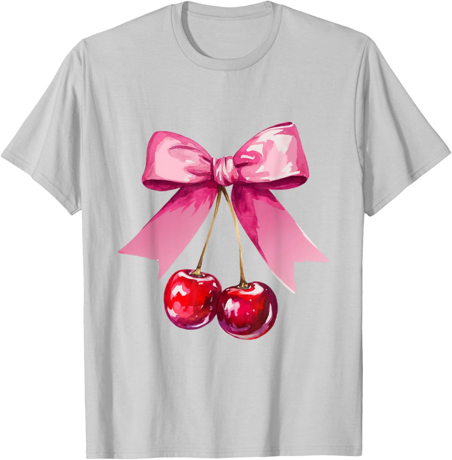 Kawaii Cherry Pink Bow T-Shirt for Cute Valentine's Day Style - 19