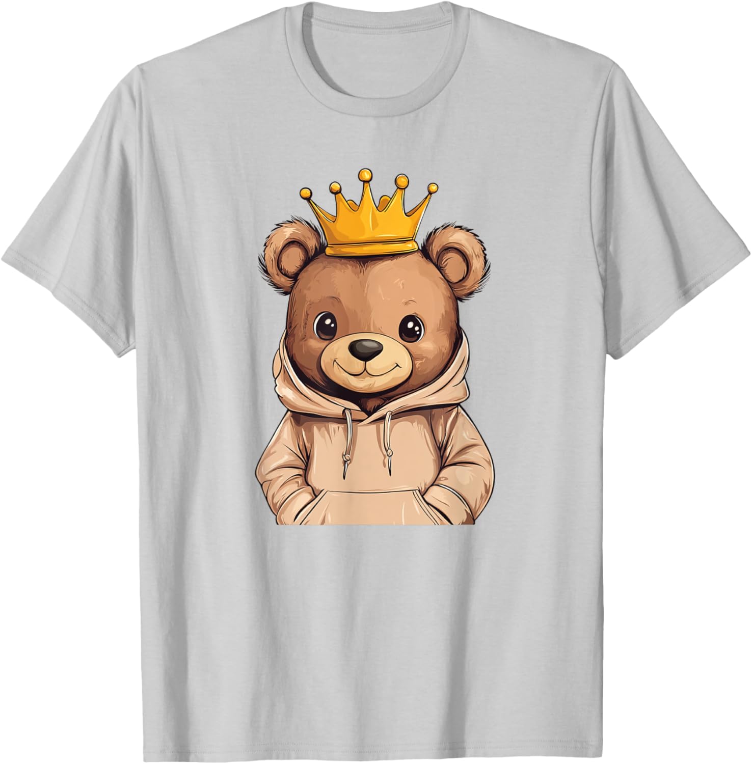 Adorable Cool Teddy Bear King with Crown and Sweater T-Shirt Outfit - 15