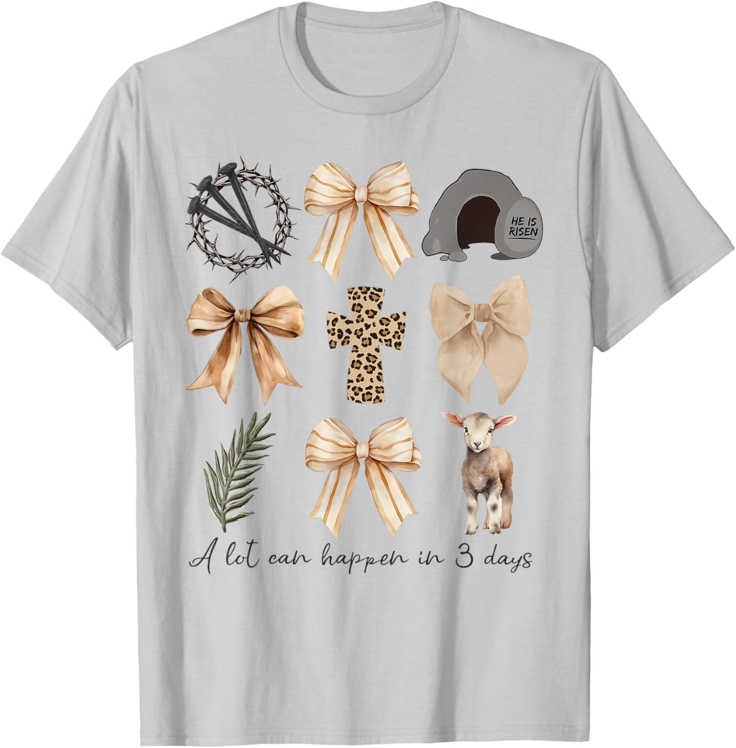 Coquette Bow Christian Easter T-Shirt – A Lot Can Happen in Three Days - 20