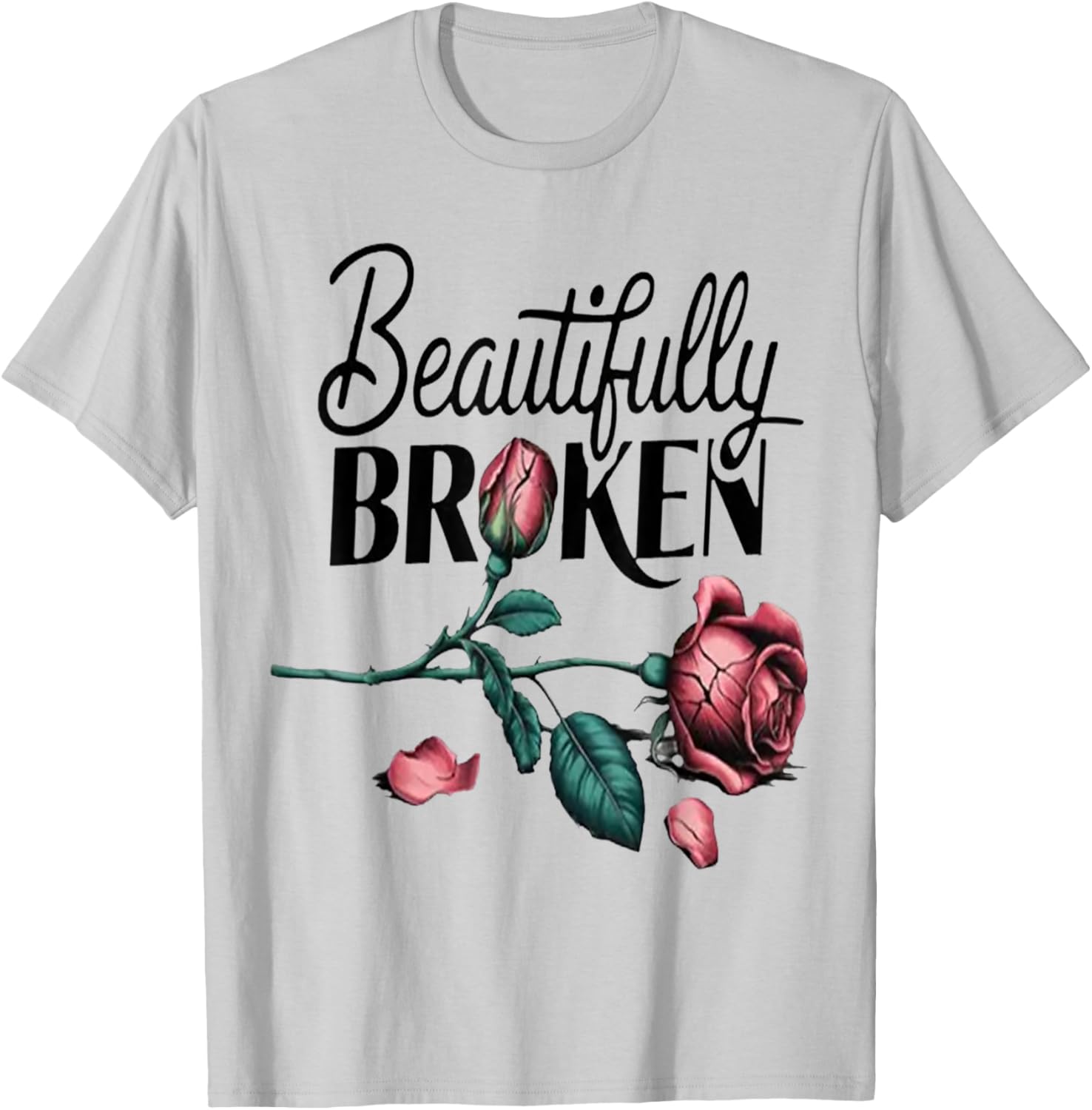 Beautifully Flowers Rose Broken Country Music T-Shirt for Music Lovers - 1