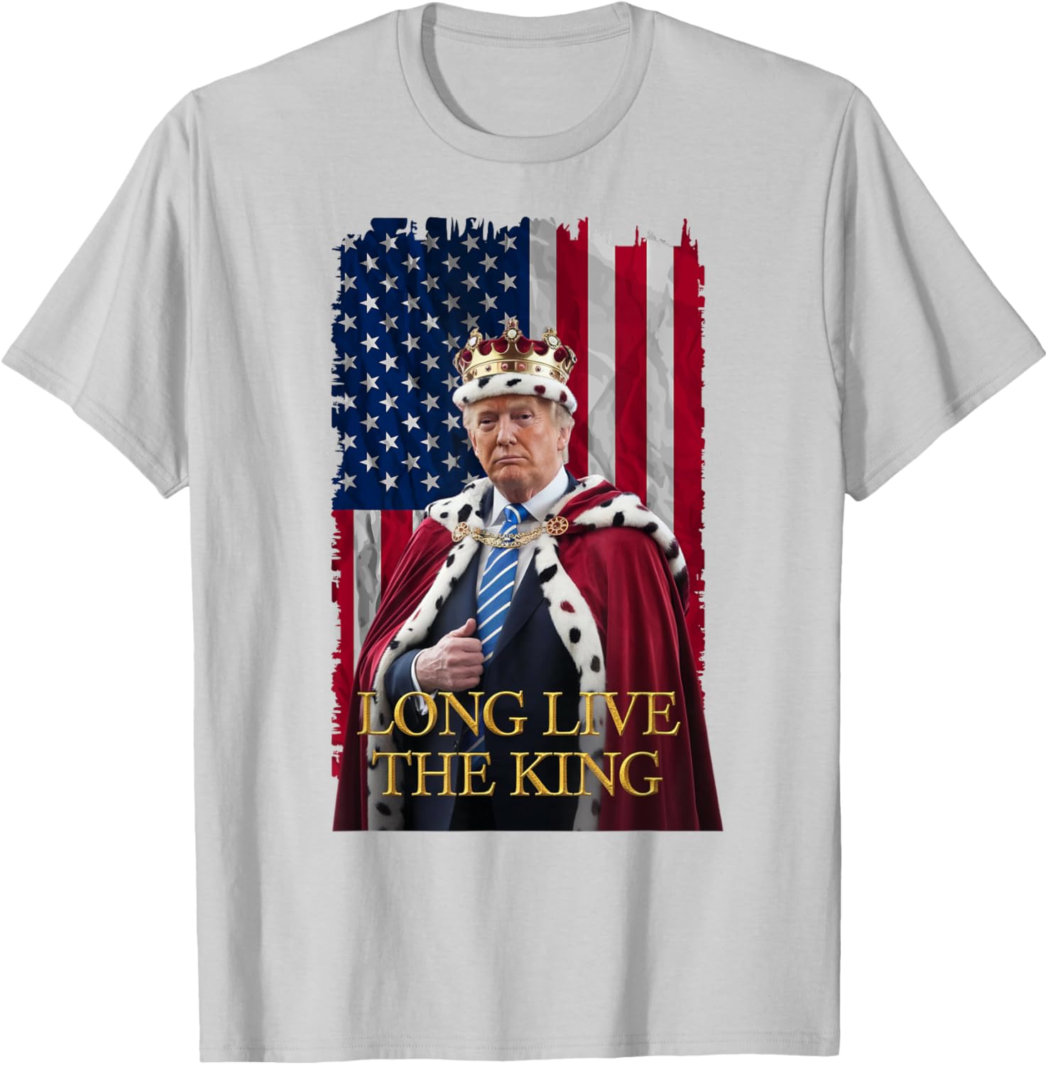Long Live The King Vintage Trump Portrait T-Shirt for 4th of July Fun - 15