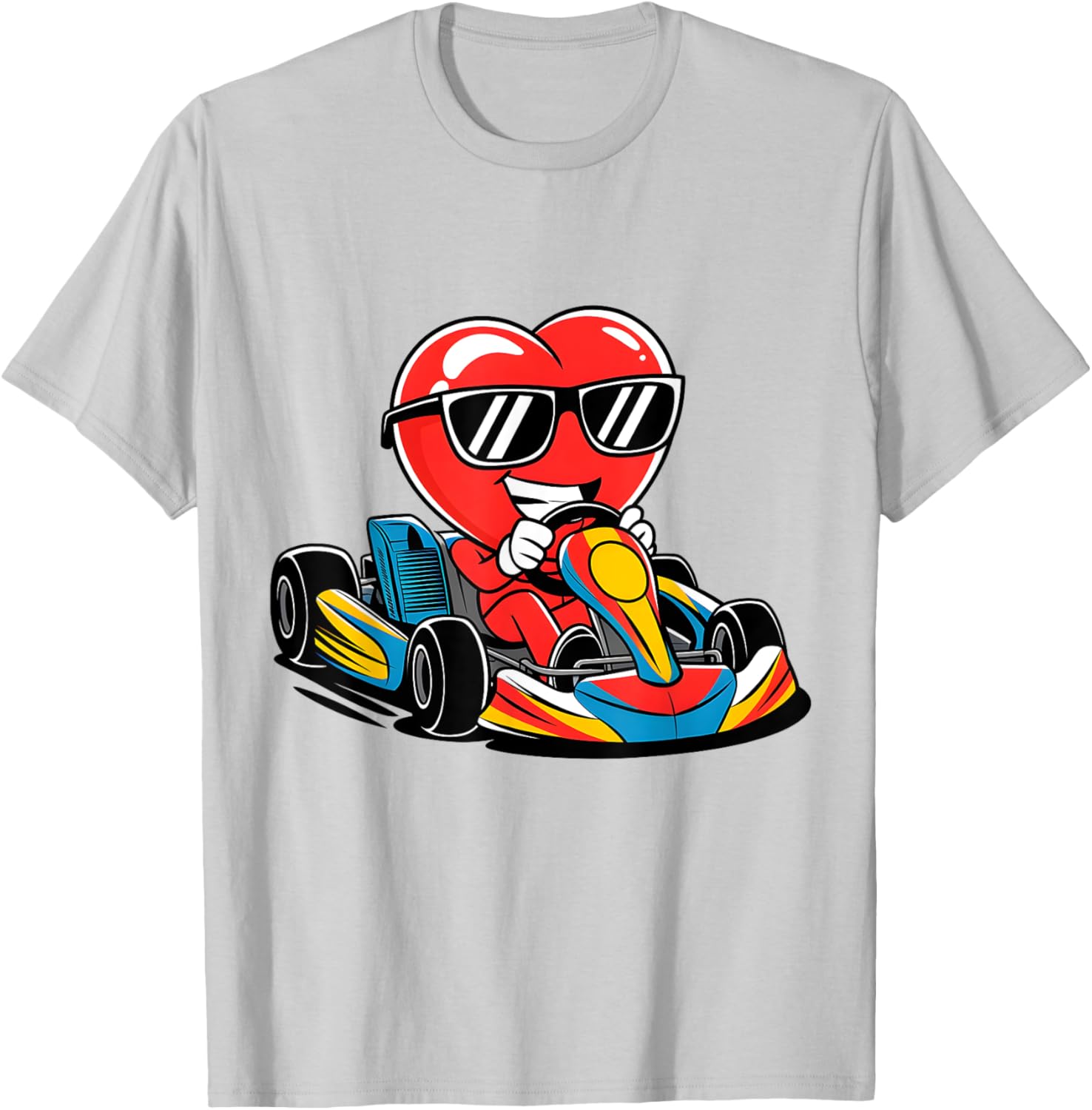 Heart Racing Go-Kart Valentine's Day T-Shirt for Boys and Girls - 20
