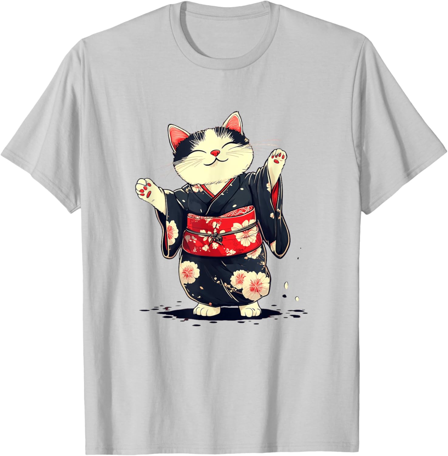 Pretty Kimono Cat T-Shirt for Japanese Style Lovers - Unisex Kids Adults - 10