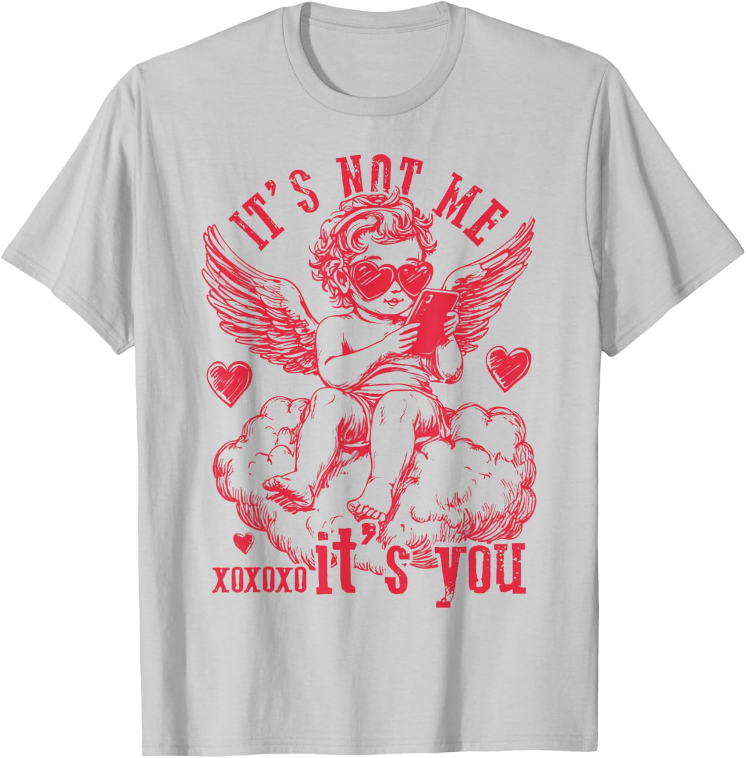Funny Retro Snarky Cupid Valentine's T-Shirt - It's Not Me It's You - 8