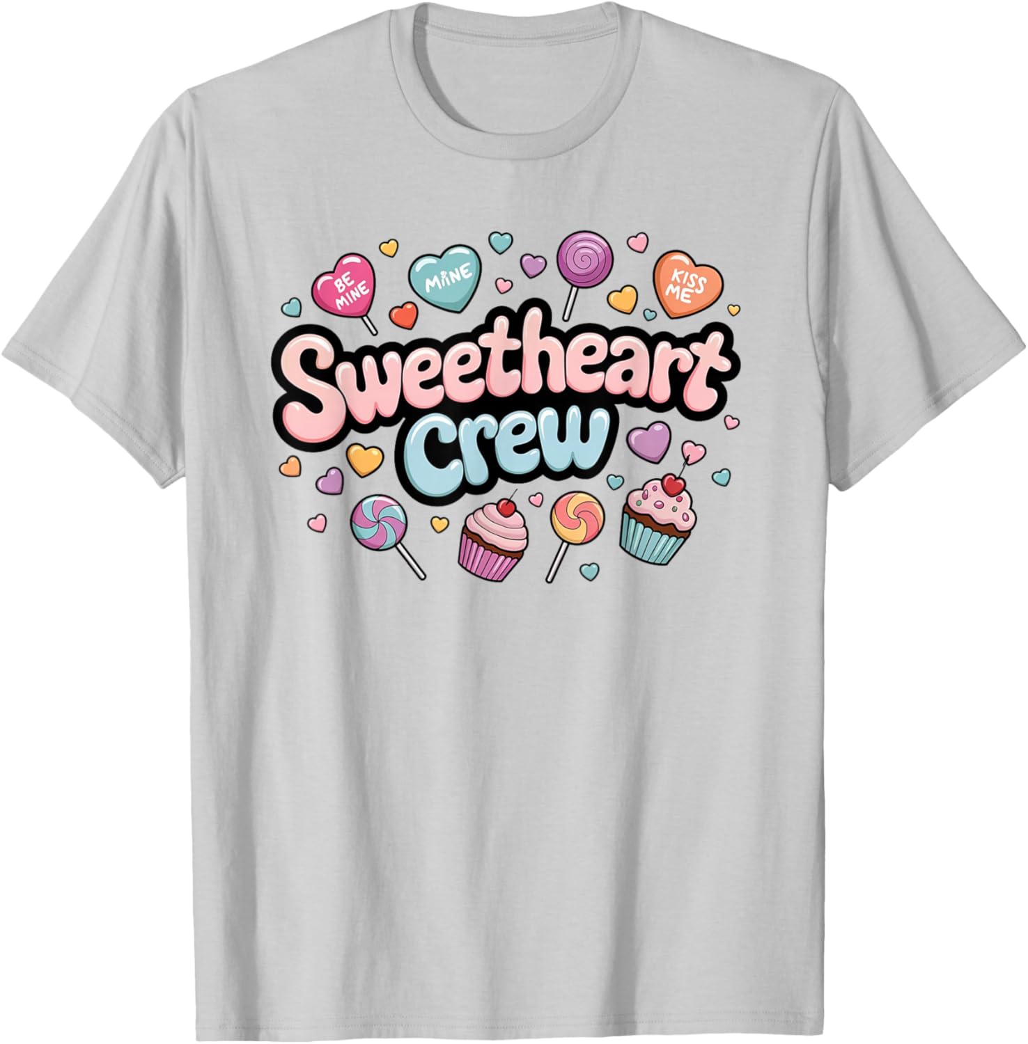 Sweetheart Crew Pastel Candy Cupcake T-Shirt for Fun and Fashion Lovers - 6