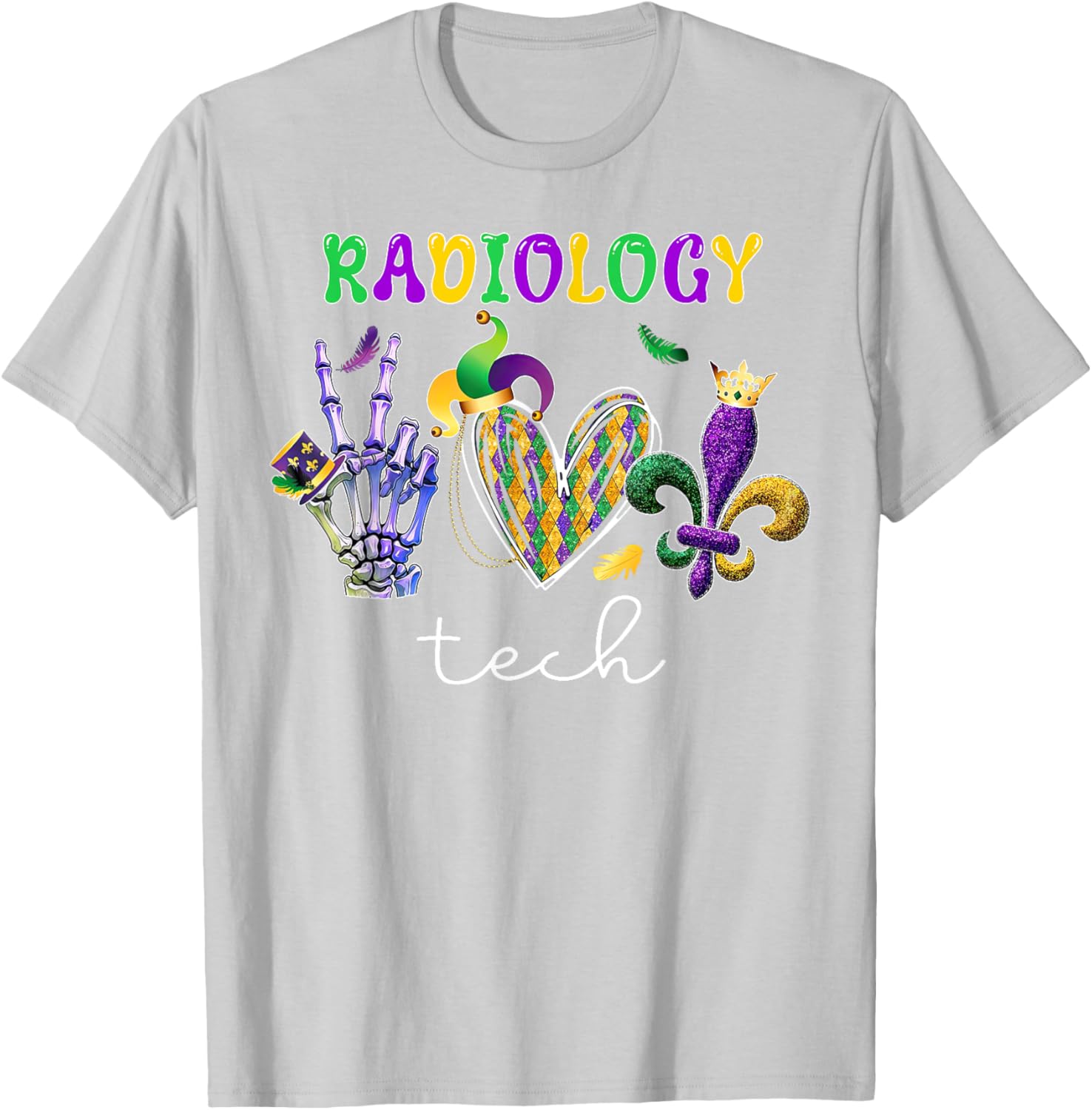 Radiology Tech Mardi Gras T-Shirt for X-Ray Technologists and Fans - 12
