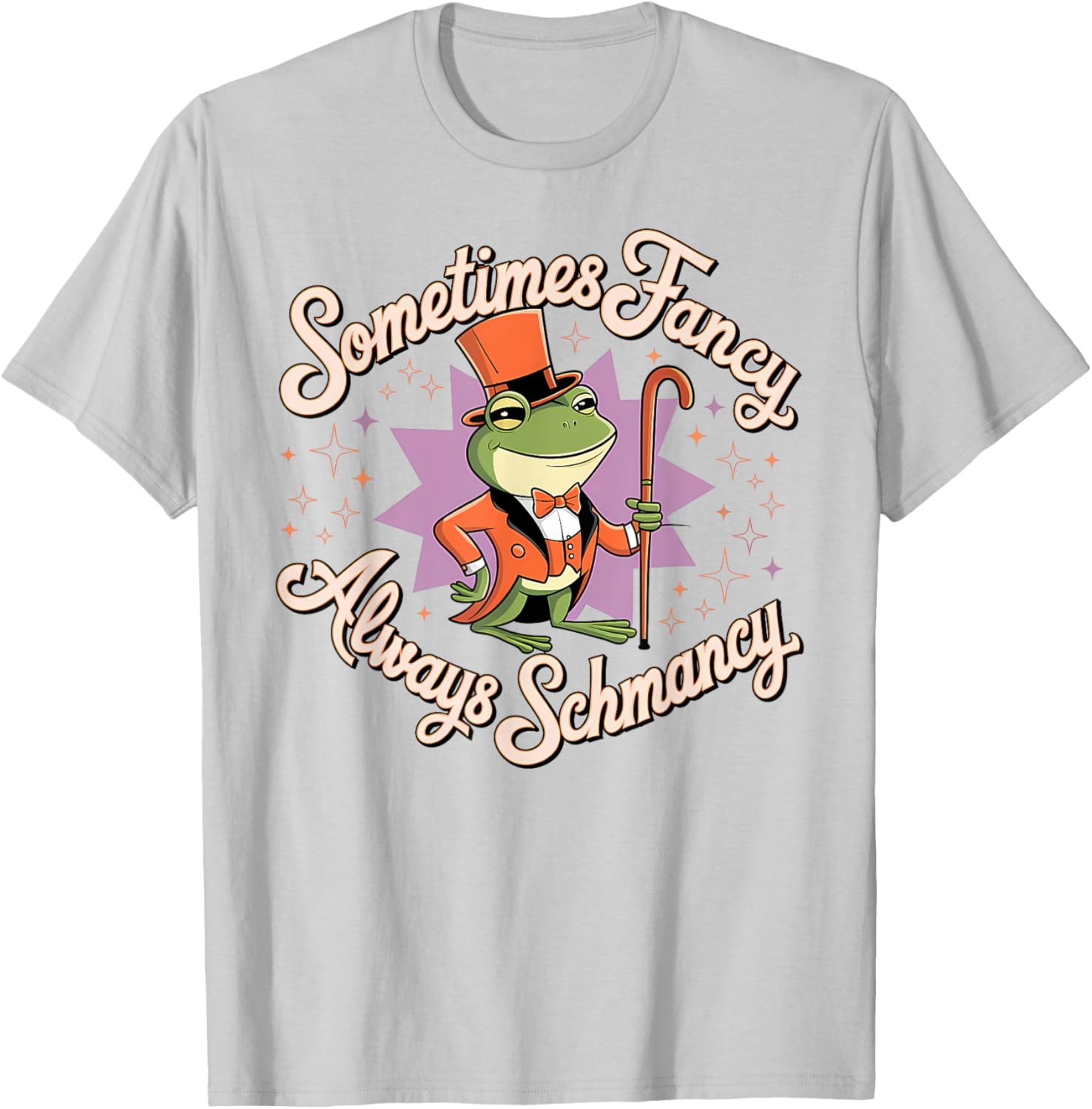 Funny Dapper Frogs T-Shirt - Sometimes Fancy Always Schmancy Style - 1