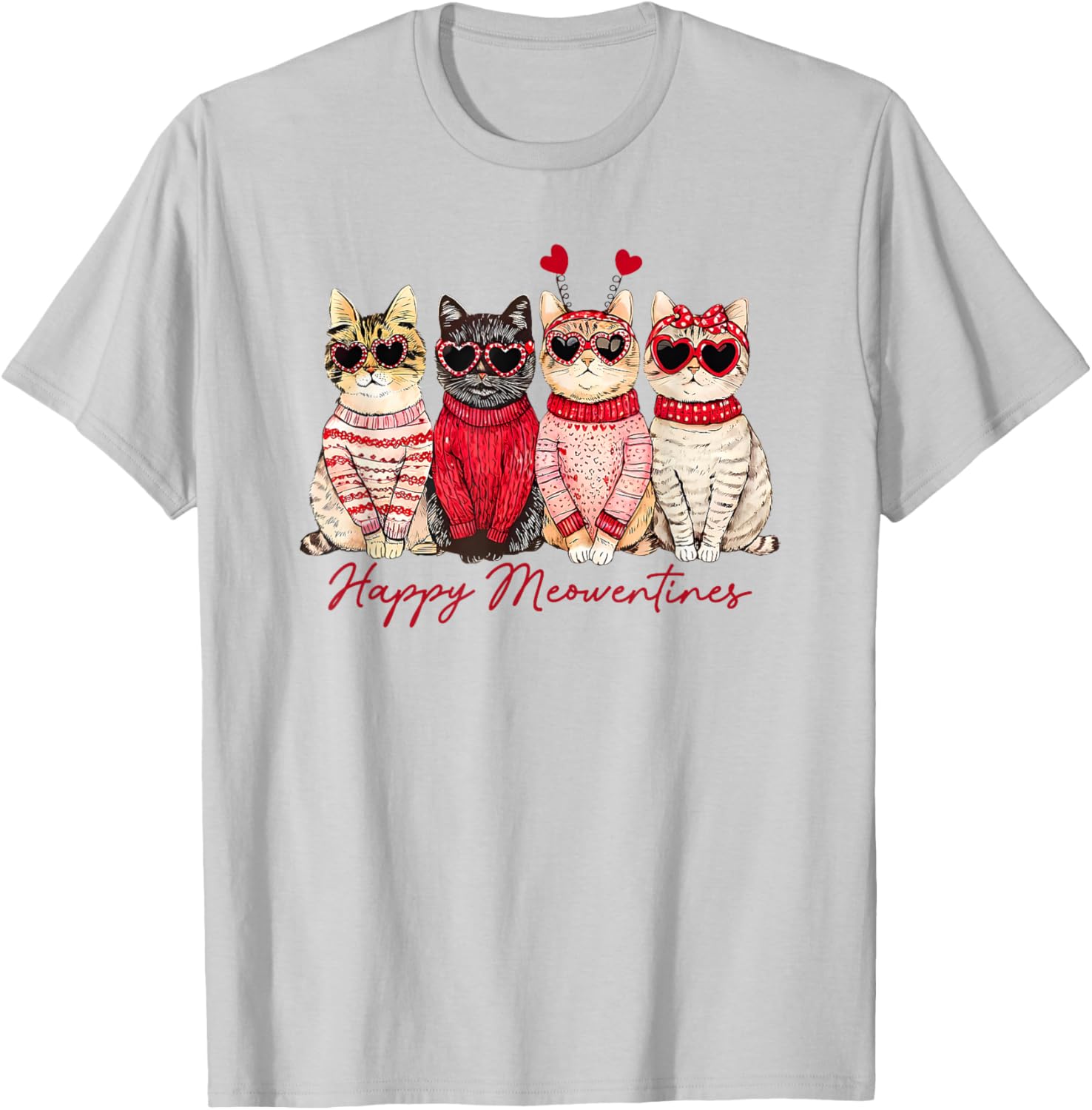 Happy Meowentines Cat T-Shirt for Valentine's Day Love and Fun - 5