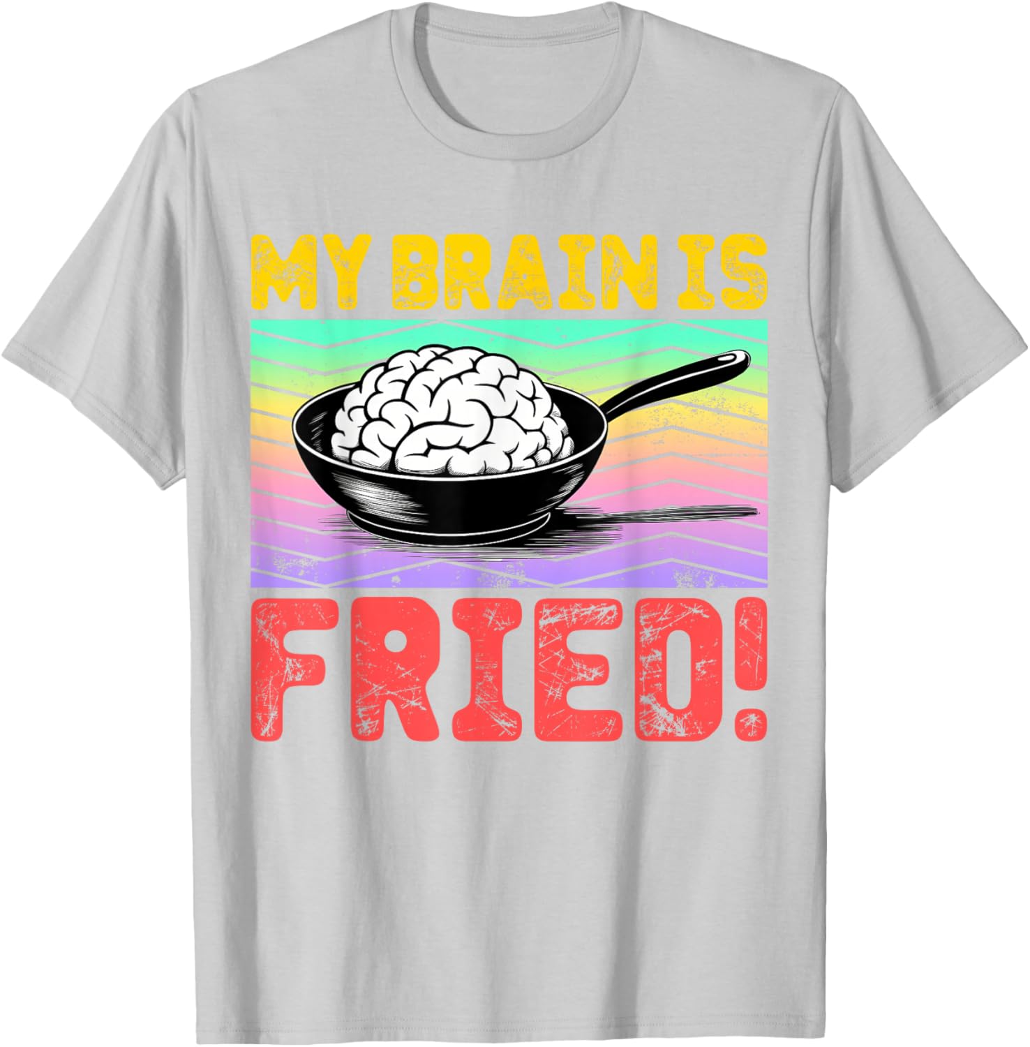 Cartoon Brain Fried Stress Relief T-Shirt for Fun and Relaxation - 10