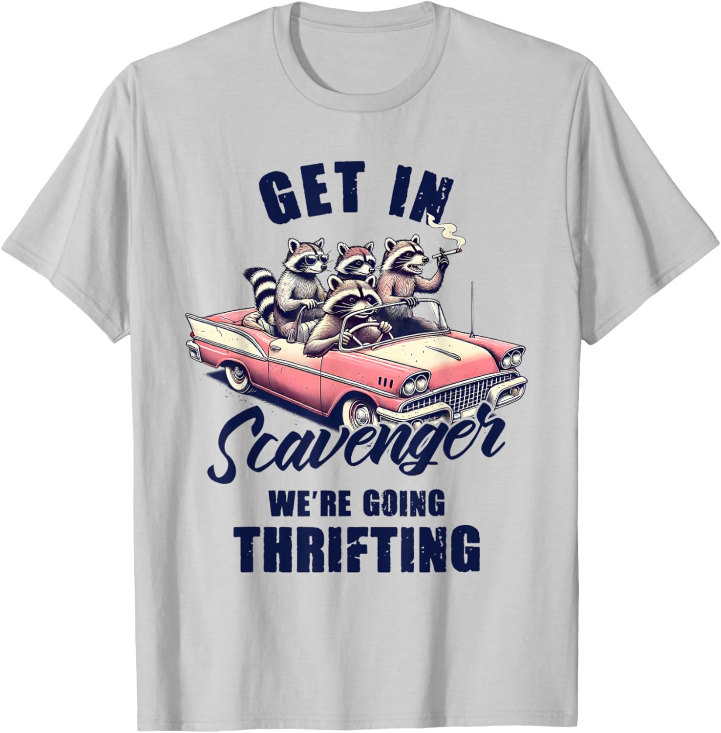 Thrift Hunter Raccoon Lover Scavenger Thrifting T-Shirt for Fun Adventures - 12