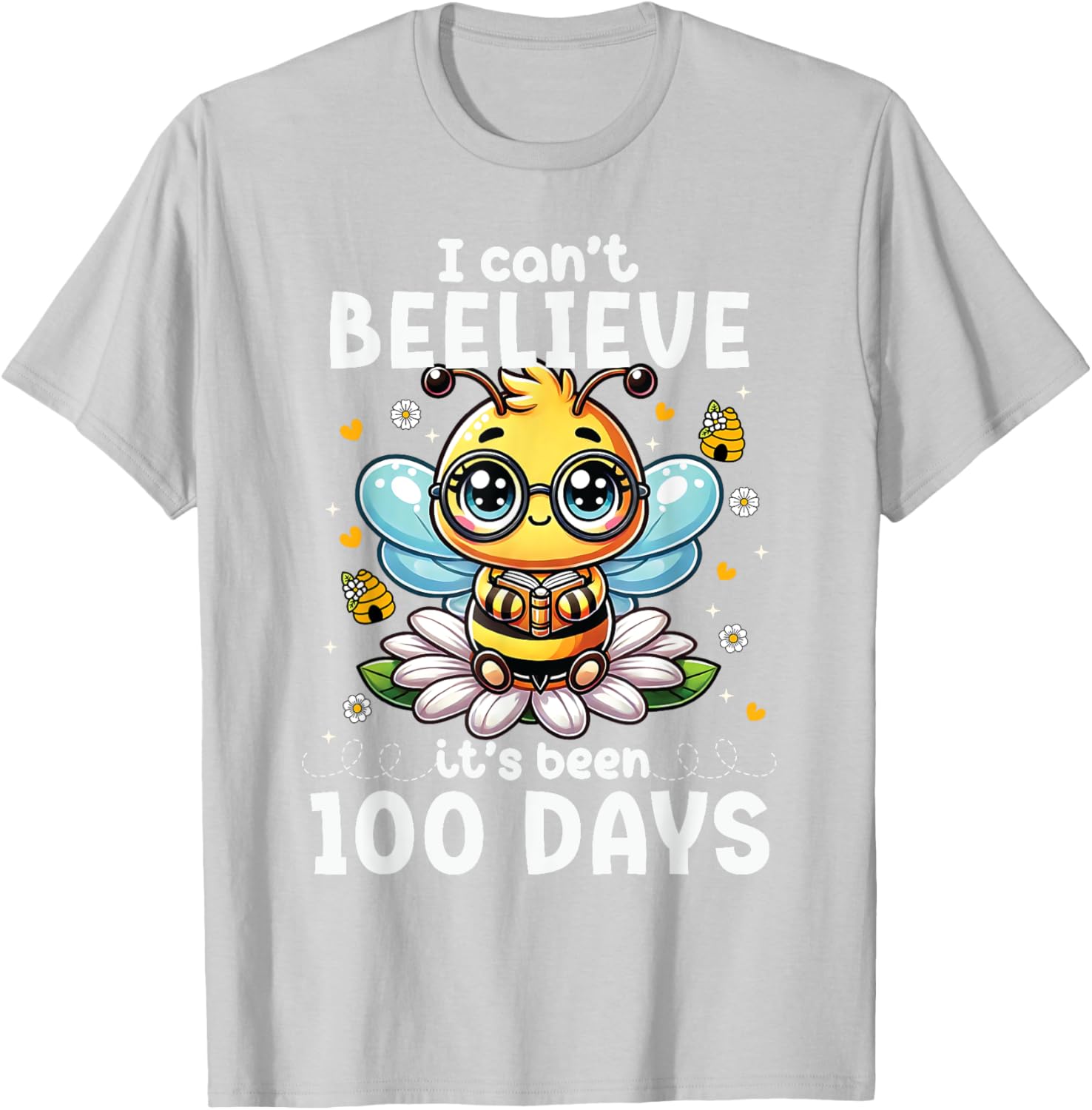 Fun 100 Days of School Bee T-Shirt for Kids and Teachers - 26
