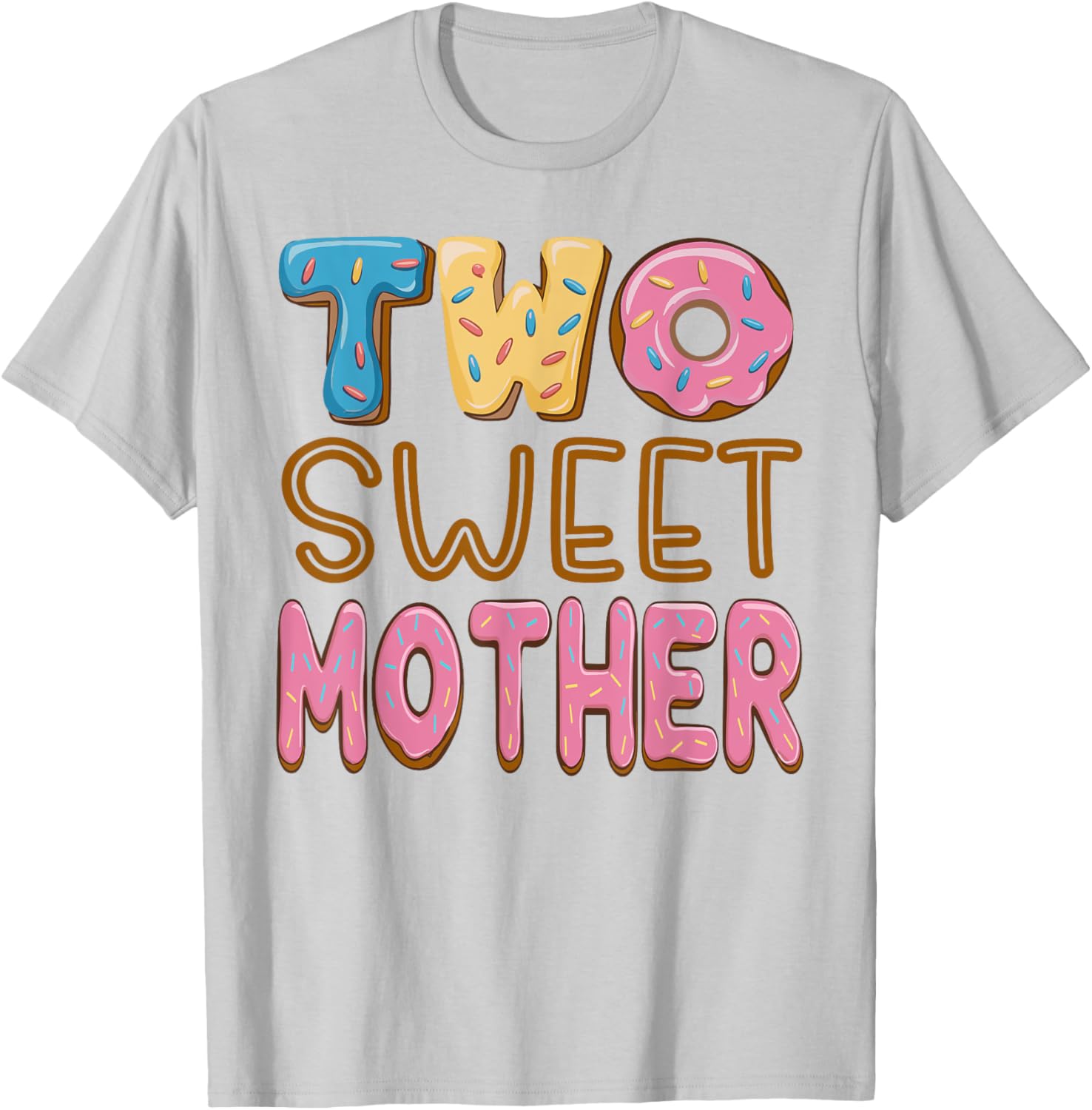 Cute Mom of Two Sweet Donut Birthday Girl T-Shirt for 2nd Birthday Celebration - 4
