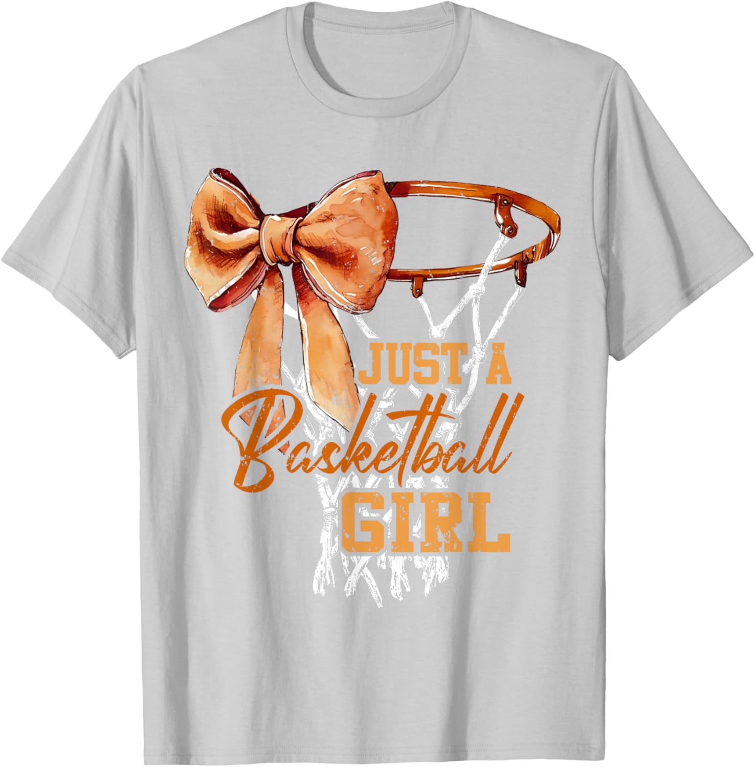 Just A Basketball Girl Cute Bow T-Shirt for Trendy Young Athletes - 23