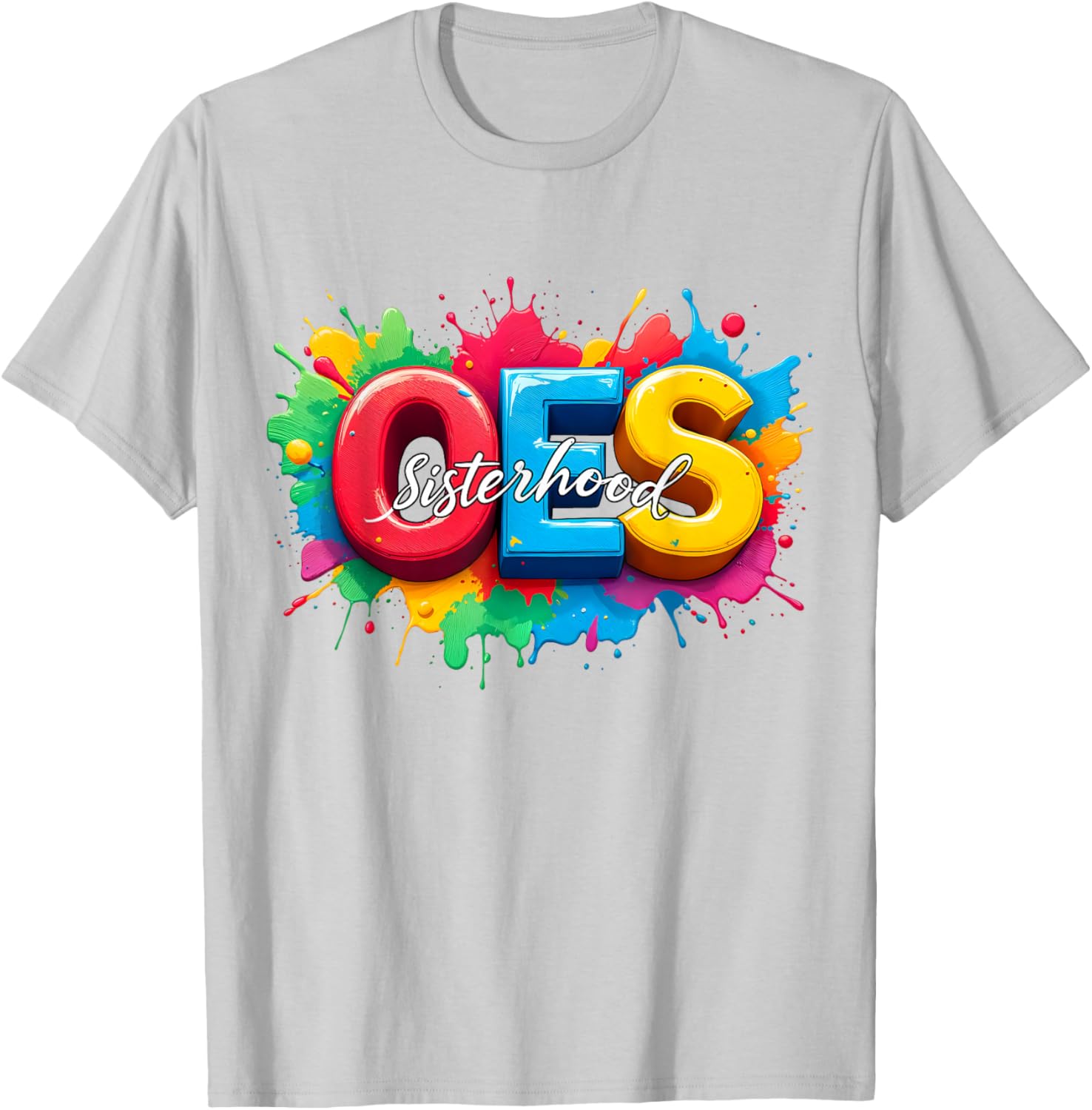 Colorful OES Sisterhood Watercolor T-Shirt for Eastern Star Fans - 5