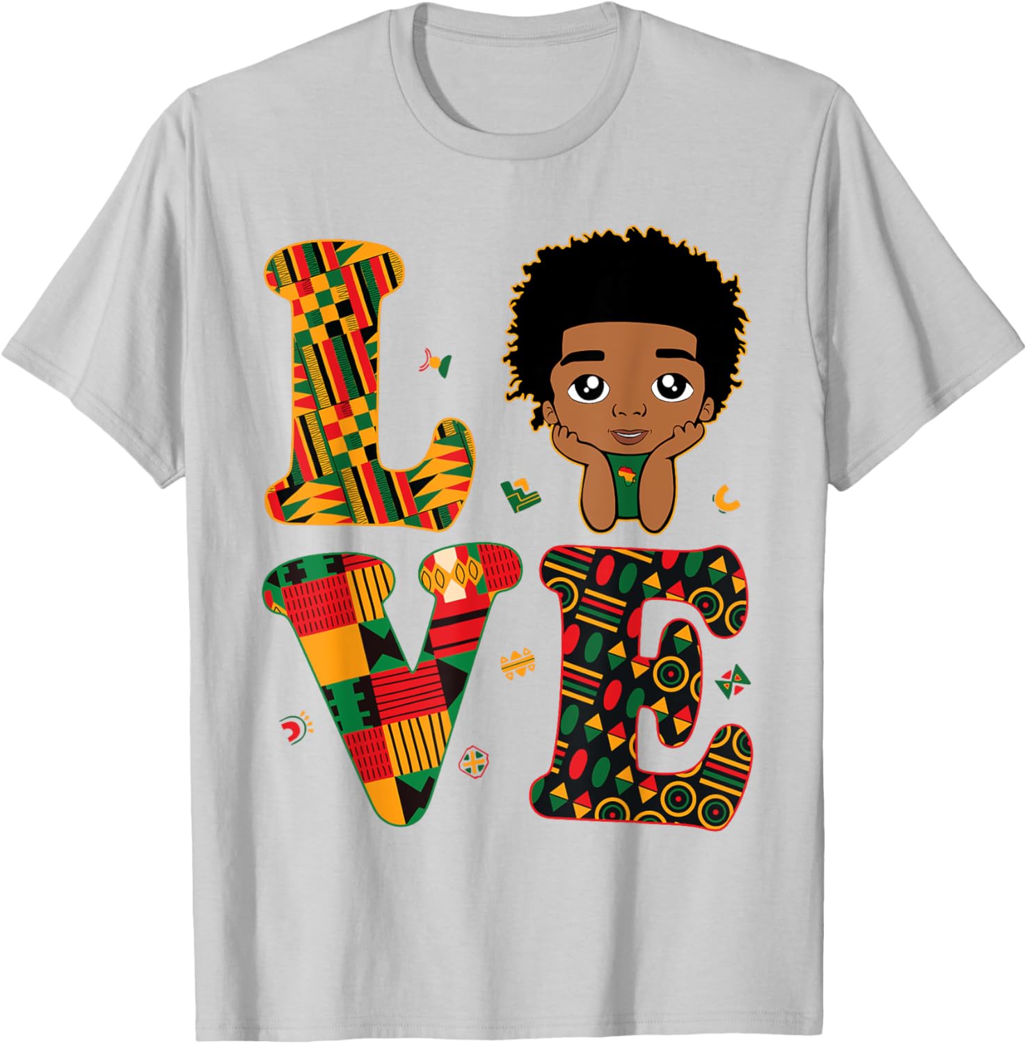 Proud LOVE African Kente Toddler Boys T-Shirt for Black History Month - 27