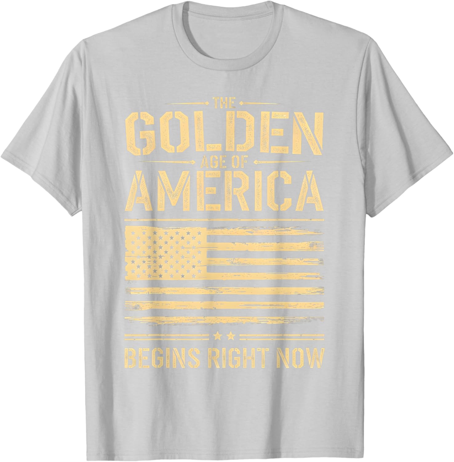 Golden Age of America Distressed T-Shirt with USA Flag Design - 11